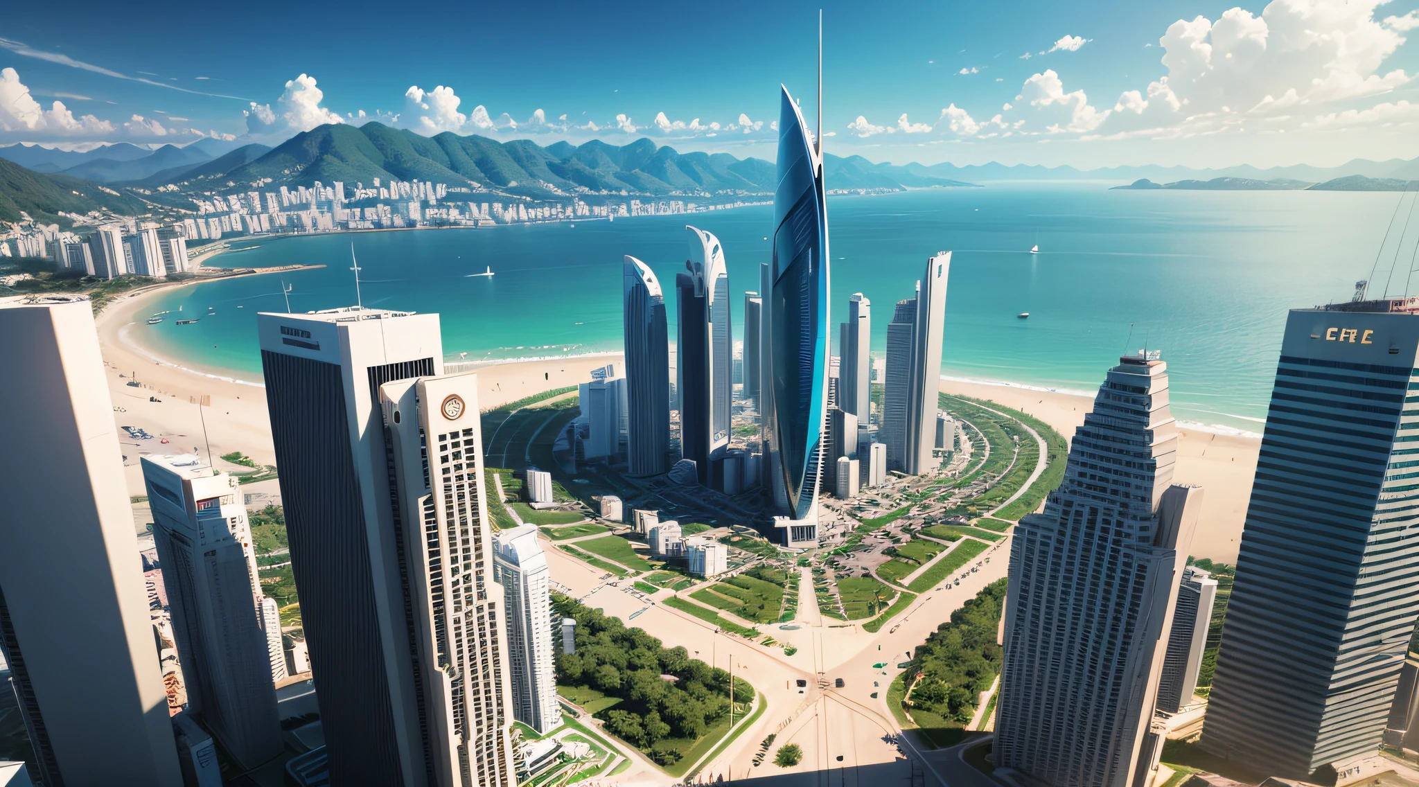 imagine como seria a cidade de Fortaleza, Ceará in 77 years in the future, no ano de 2100, com tecnologia de alto nivel cybecidade.