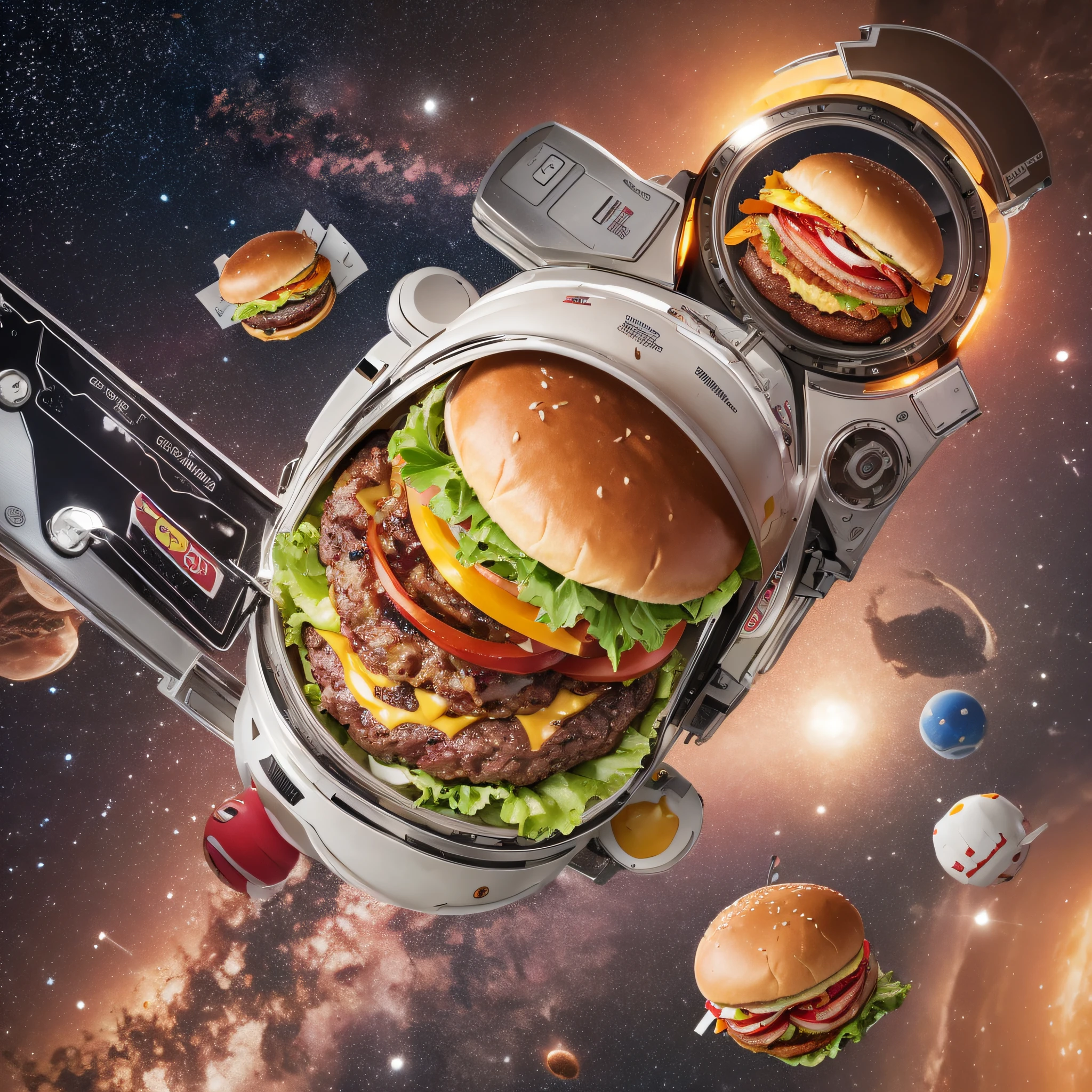 a super burger in space gravity