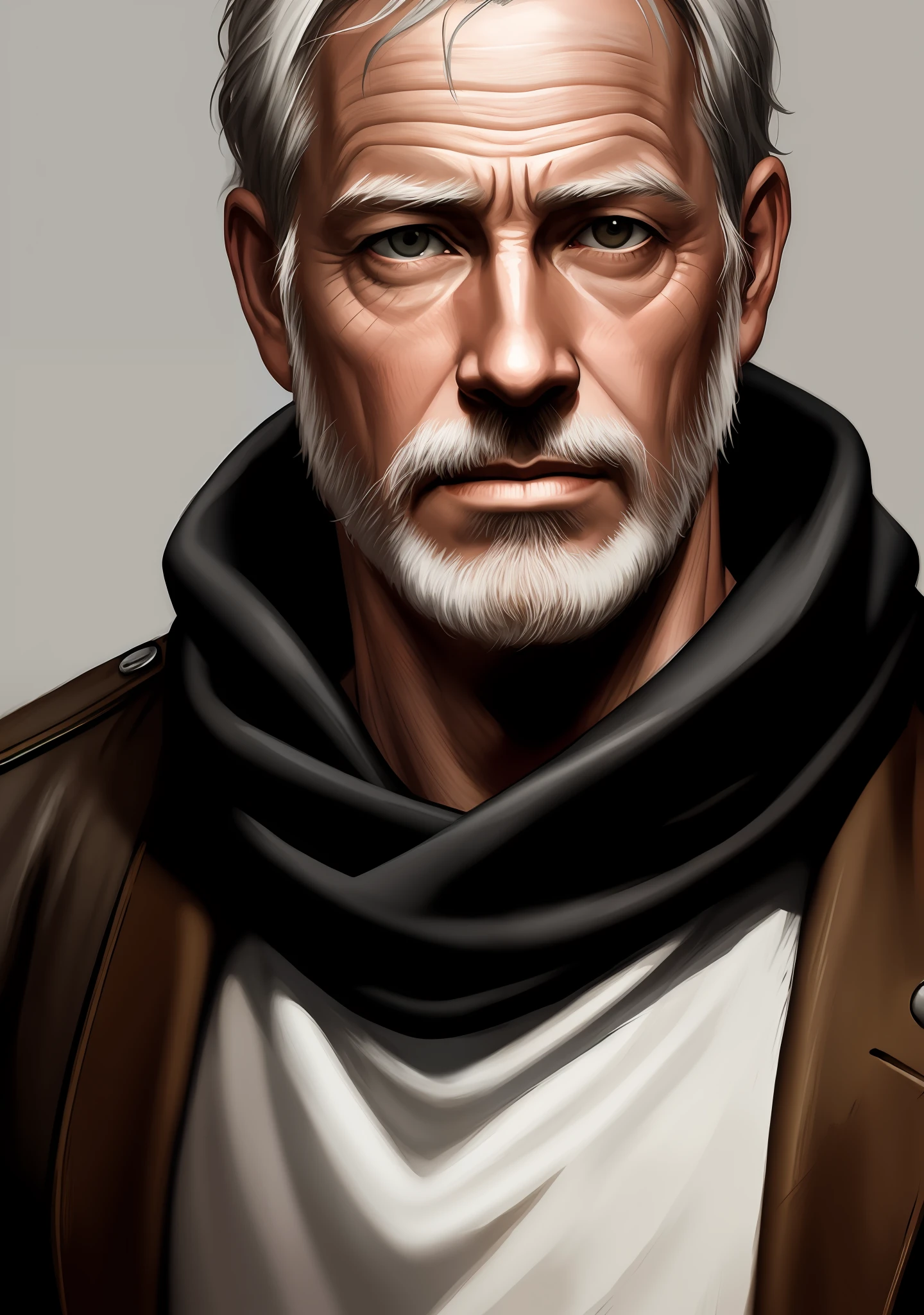 Realistic, high-quality epic art from a rough old Hershel from The Walking Dead brushed