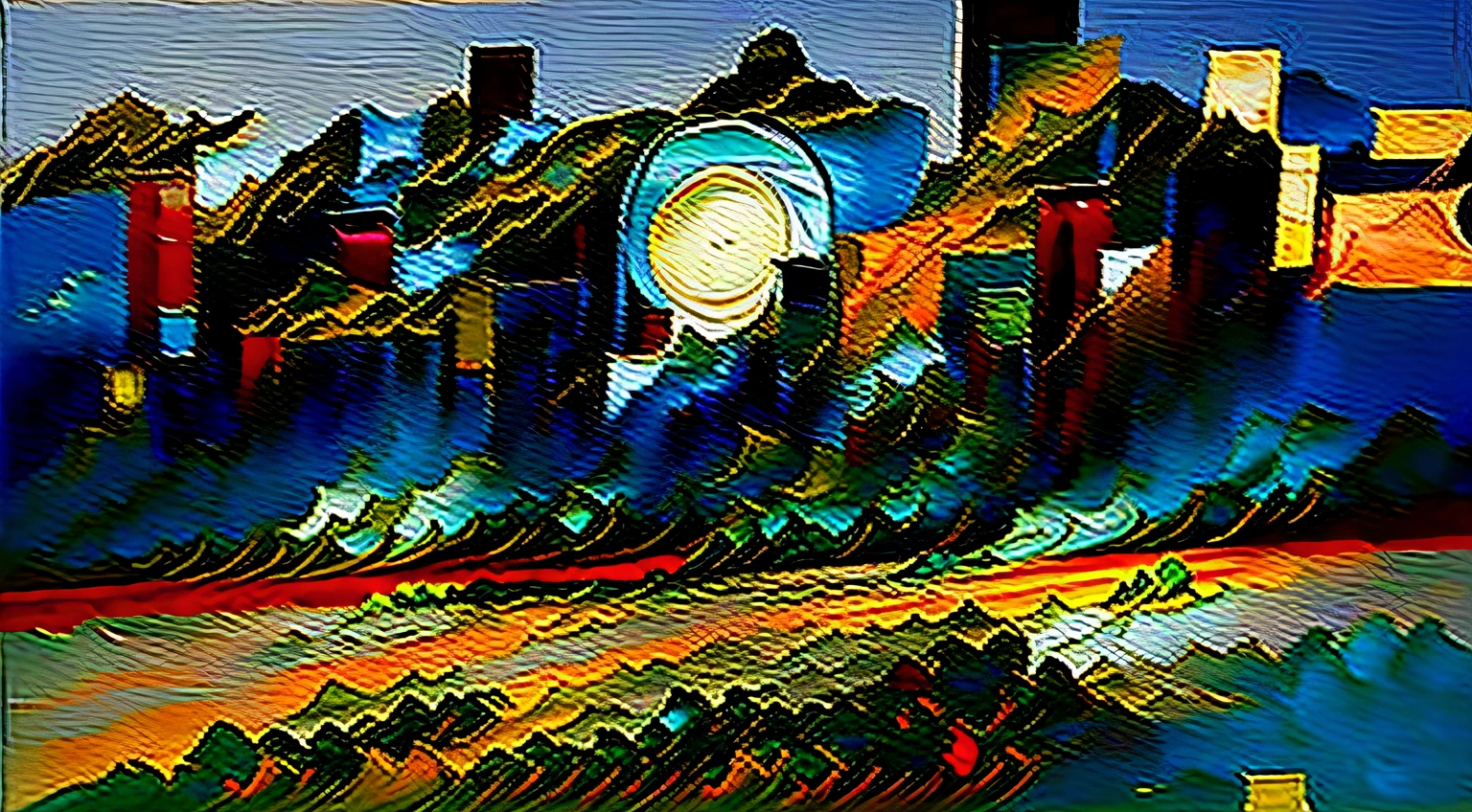 meditation, storm, (oil paint:2), (abstract:2)