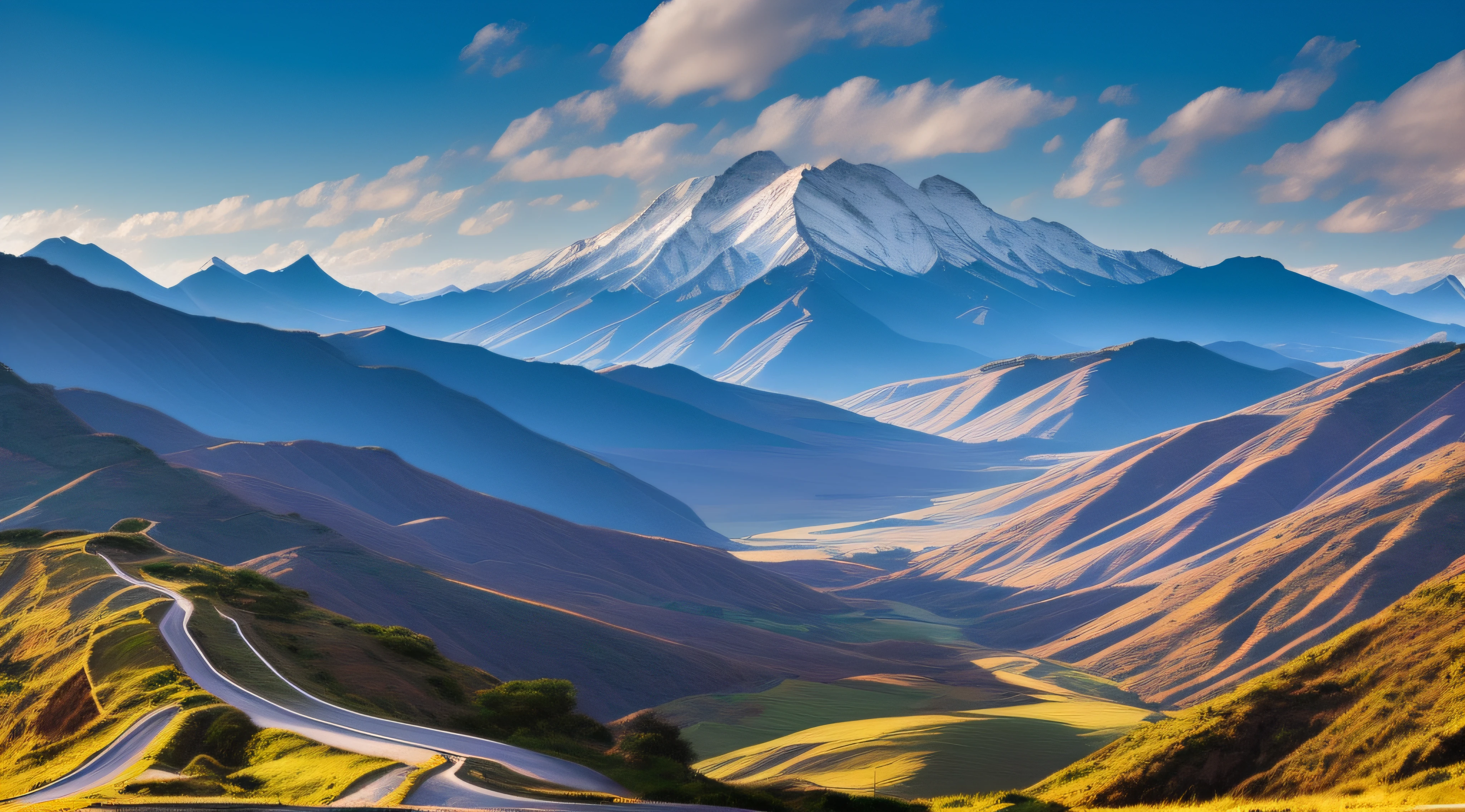 paisagem realista de uma montanha sombria