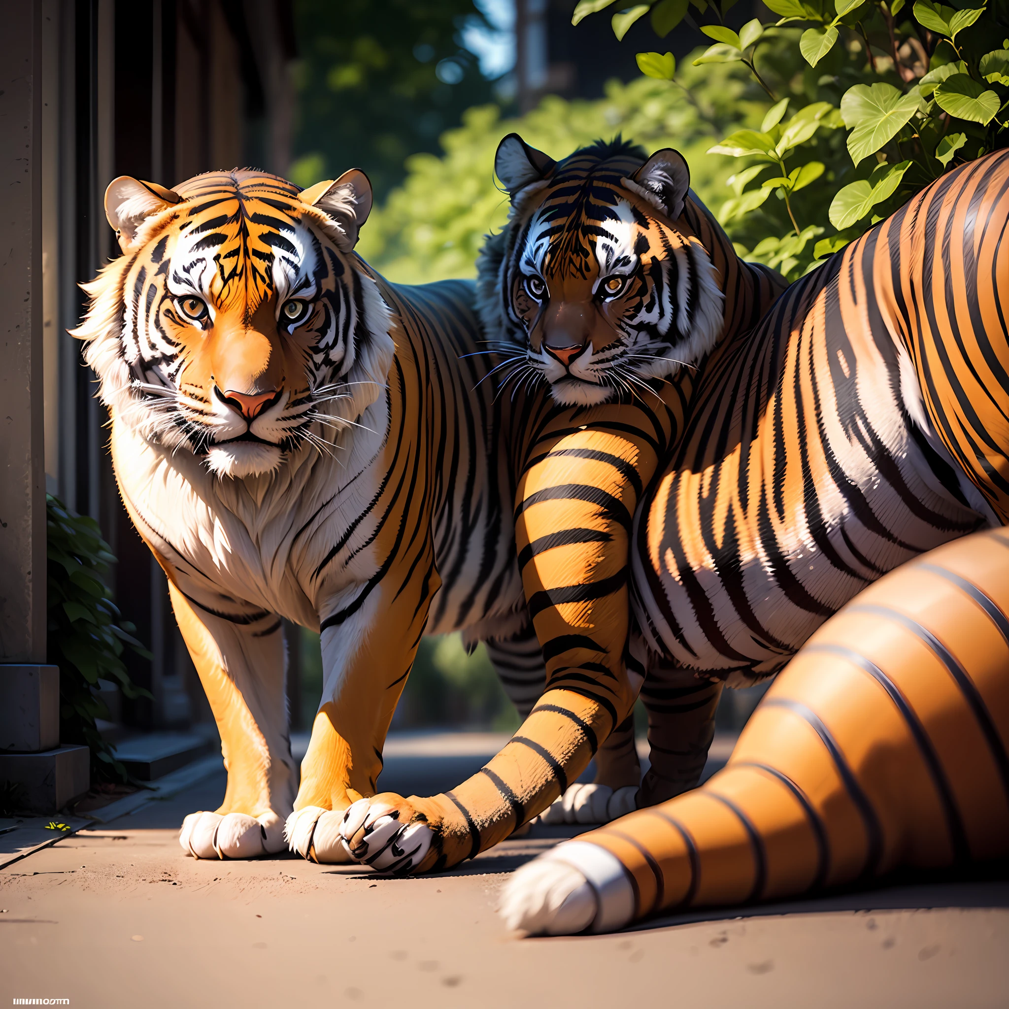 Um tigre jigante olhando pra camera --auto