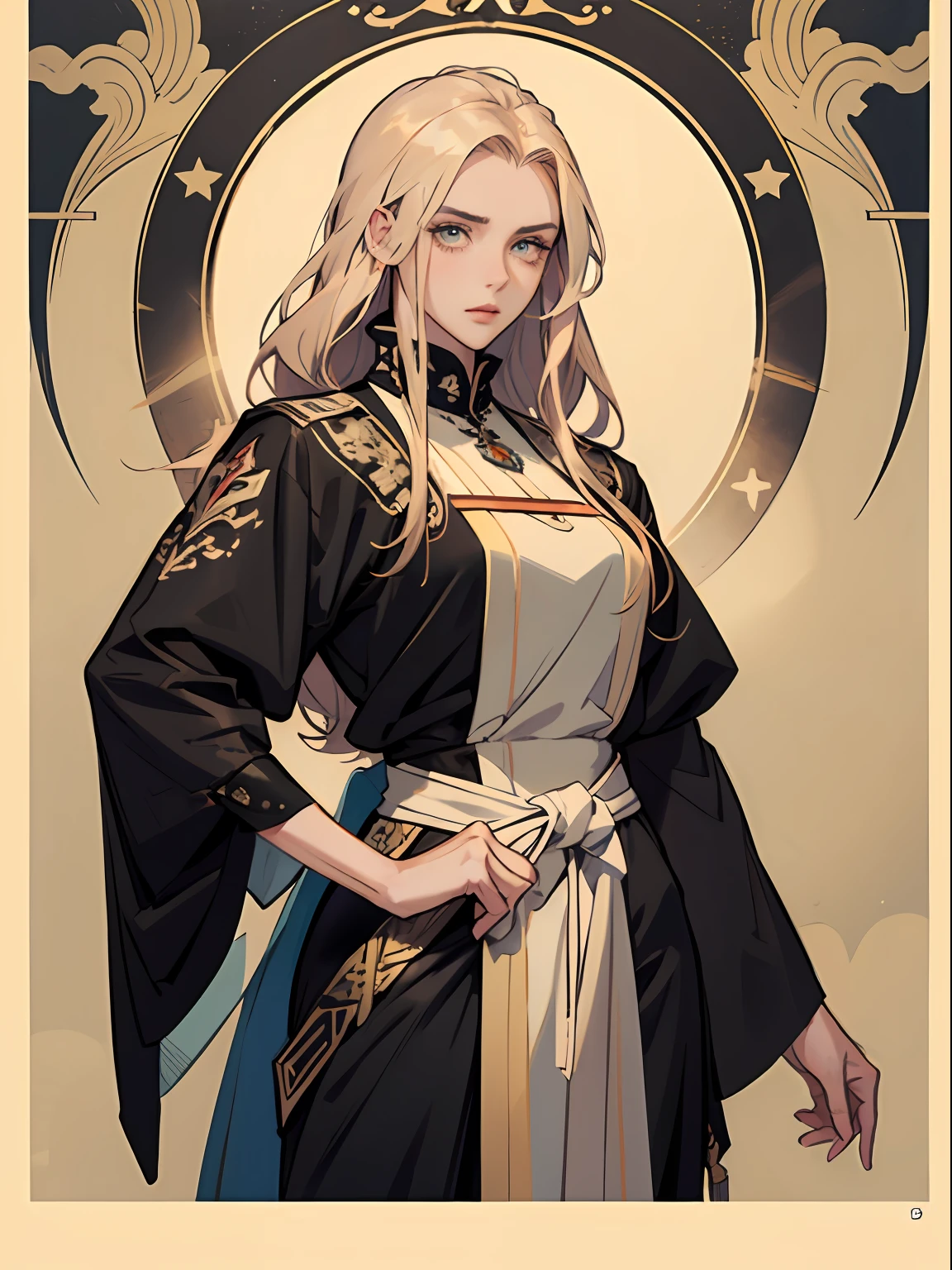 Jovem mulher 18 anos: 1.3, Hair striking and elegant appearance, with a mix of medieval and aesthetic elements of the anime style. Uma mulher celta medieval, retratada em uma pintura antiga, exhibits an imposing and noble presence (imponente, nobre). Seus cabelos ruivos fluem como chamas emoldurando um rosto corajoso e orgulhoso (corajoso, orgulhoso). His eyes sparkle with a mixture of ancestral wisdom and determination (wise, determinado). Vestida em um traje intricado e tecidos luxuosos, ela carrega consigo a aura de uma guerreira valente e protetora (valente, protetora). His posture is majestic, conveying the resilience and strength of your people (resiliente, forte). ((anime traits))
