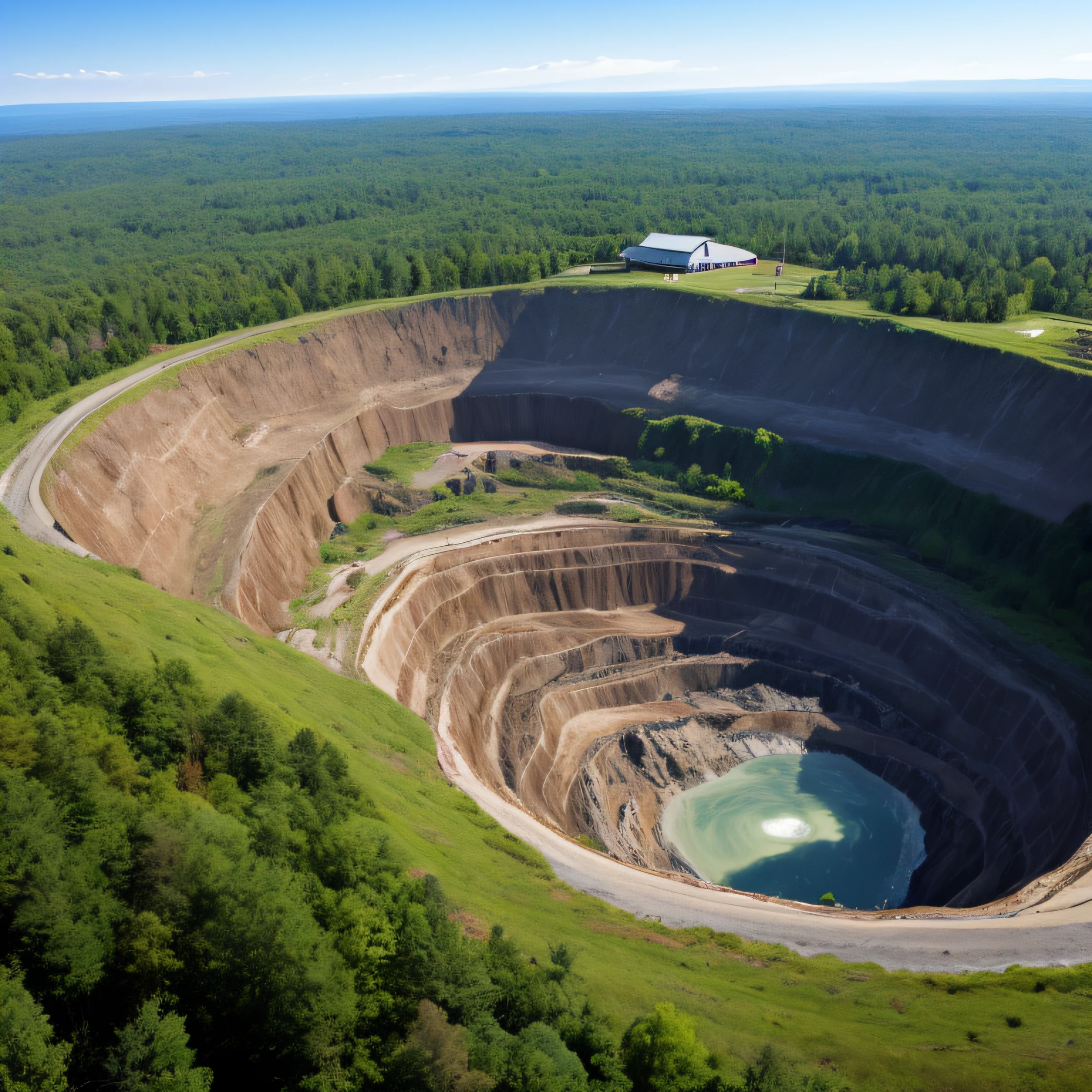 Open-pit mine surrounded by forrest --auto