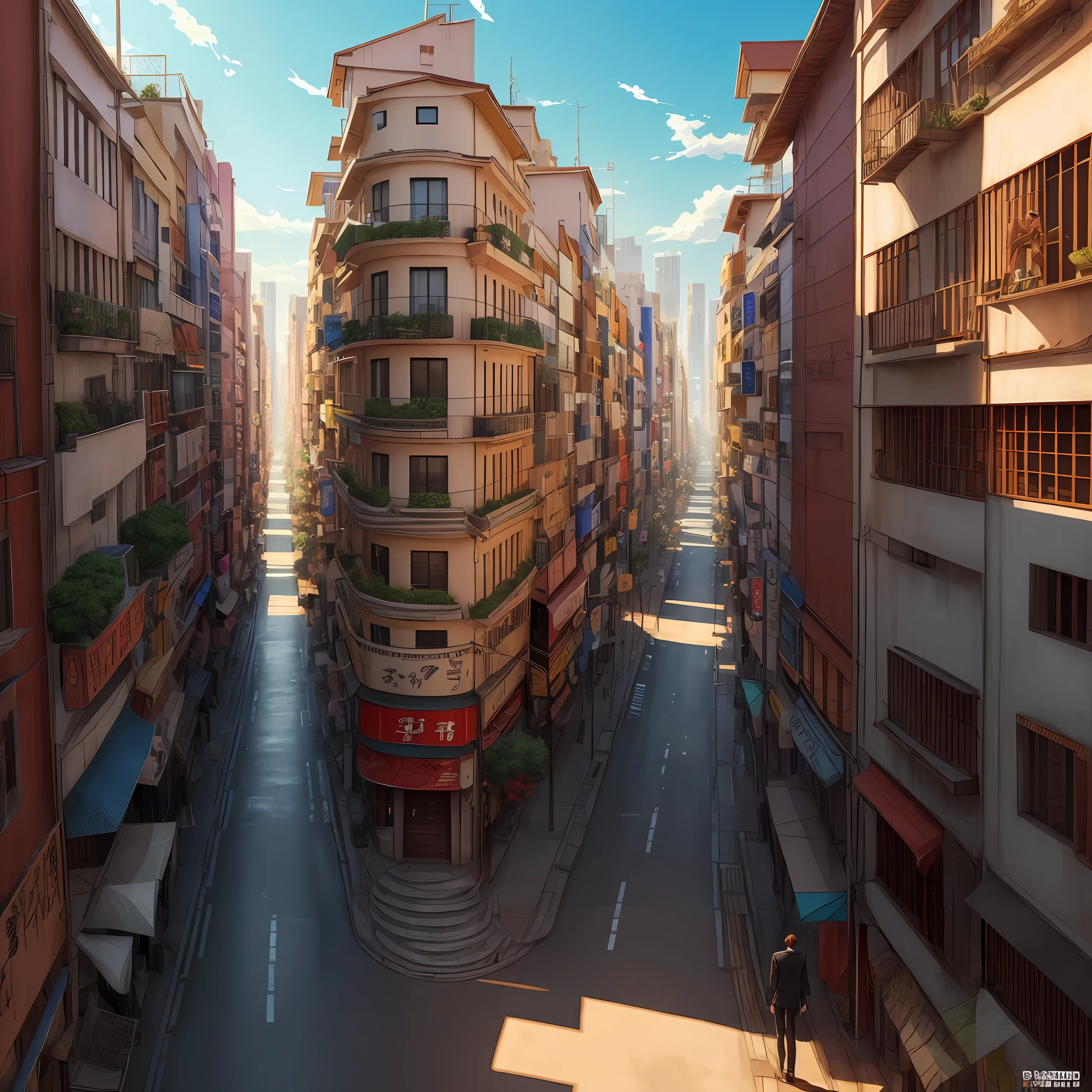 Anime boy with red hair standing on a balcony overlooking a city, Estilo de anime 3D realista, Estilo anime 4K, conceito de anime hdr anime macmanus, bela cena de anime, Estilo anime cityscape, Estilo Realismo Anime, arte de fundo do anime, beautiful anime scenery, Estilo anime 2D, Arte de anime realista, hero Japan vivid landscape, pintado em anime painter studio | | --auto