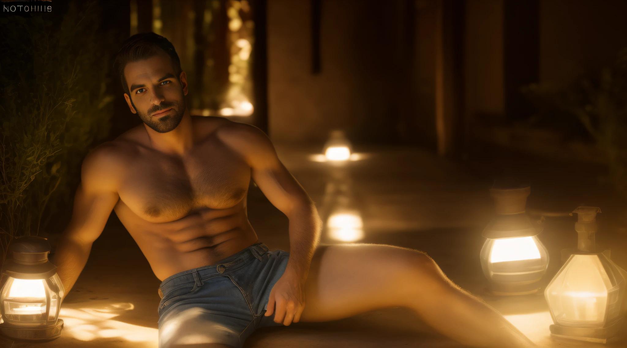 homem de 30 anos do Iraque, muito bonito, modelo, looking-into-camera, ambiente relaxante, na cidade, imagem detalhada, UHD, 8k, fotografia profissional, perfect lighting, cinematiclighting