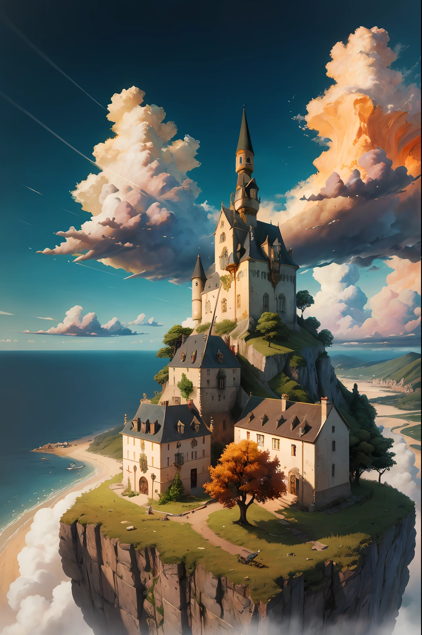 dreamlikeart absurdres highres masterpiece best quality
Alois Arnegger Antoine Blanchard
town castle forest sea sky clouds