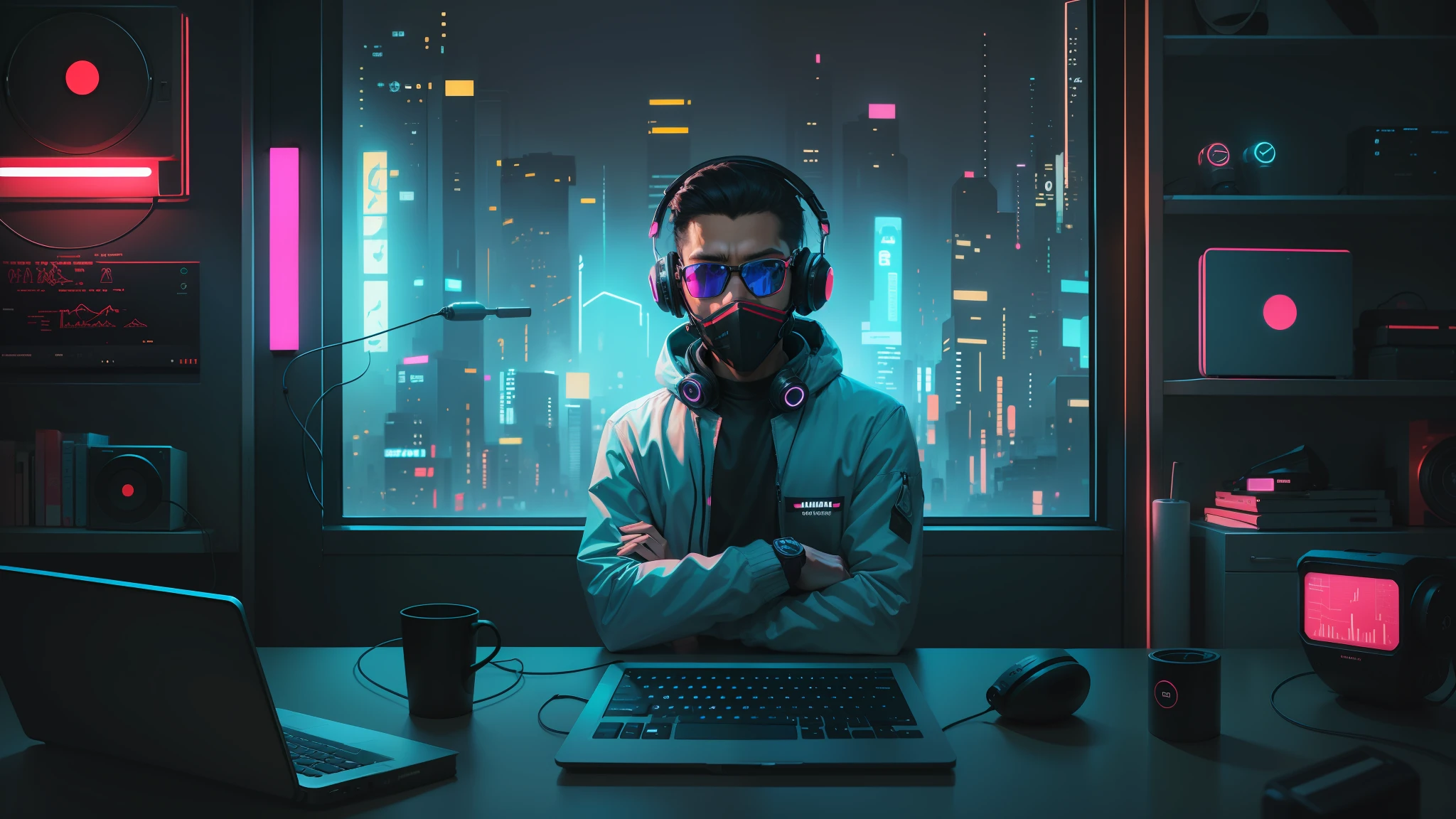 put a futuristic look mask --auto