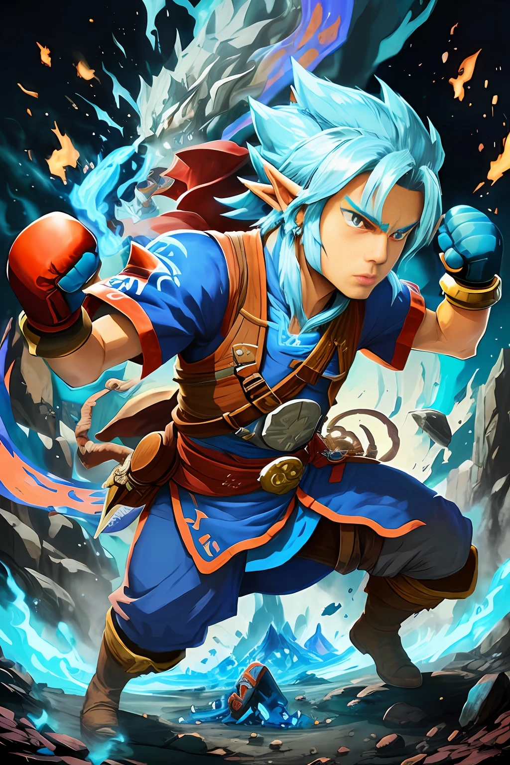 ((AlKaiser de breath of fire 3)), punching and shattering a mountain