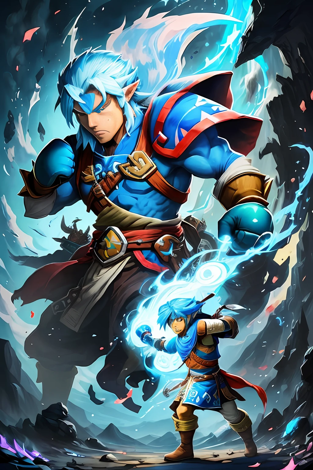 ((AlKaiser de breath of fire 3)), punching and shattering a mountain