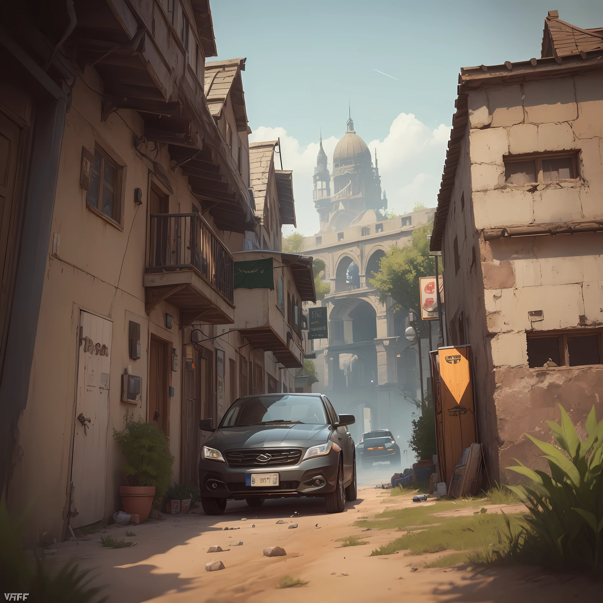 (high-quality, immersive, open-world game), (fps shooter, sandbox, stealth gameplay),(intense battles, clever evasion), (deep character development), (detailed scenery and music),(car,truck:1.2),(landscape painting) --auto
