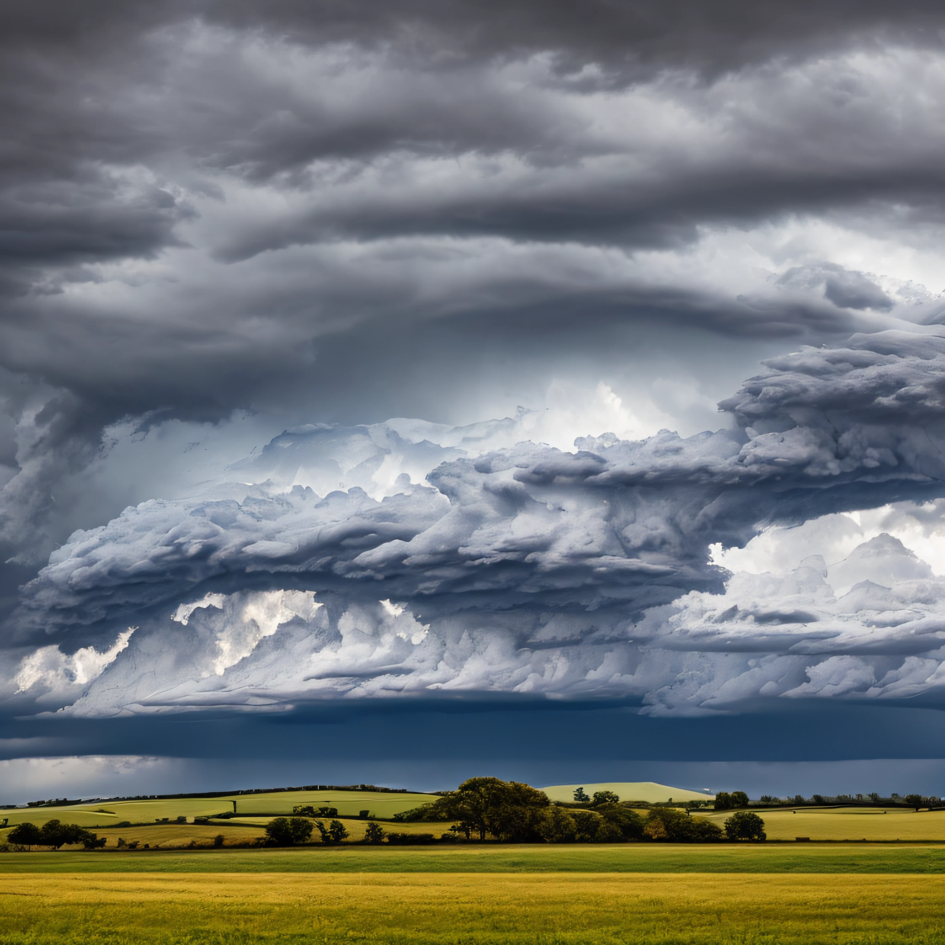 Dramatic storm clouds over a rural landscape --auto
