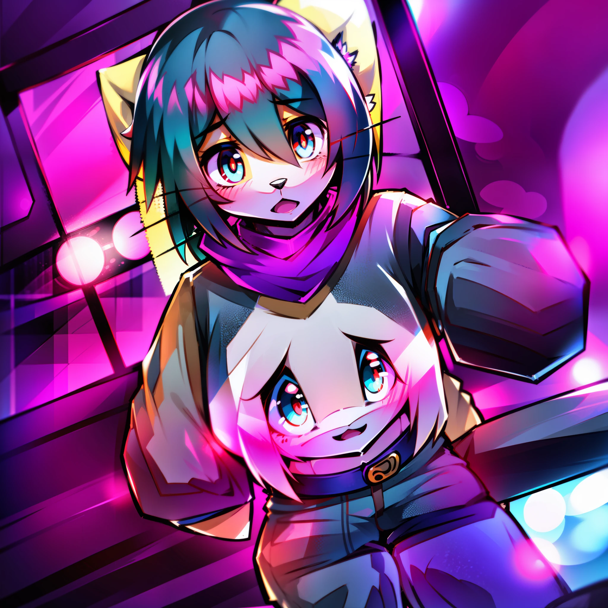 ((furry:0.9,emo:0.8),pelo blanco:1.2,ojos cafes:1.2),(cabra:0.5),(black pant:1.1),(camisa morada:1.1)