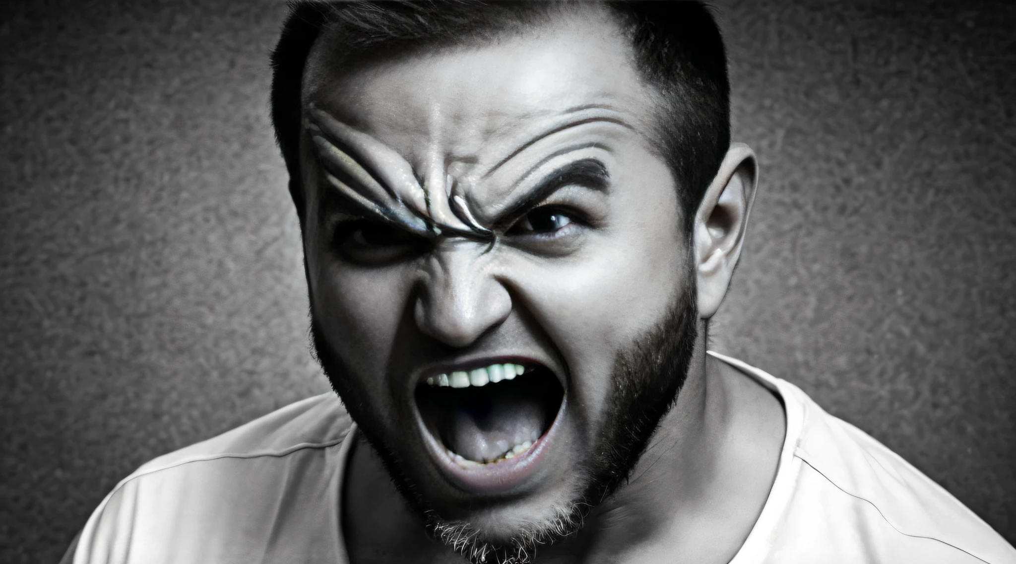 man with an expression of great anger