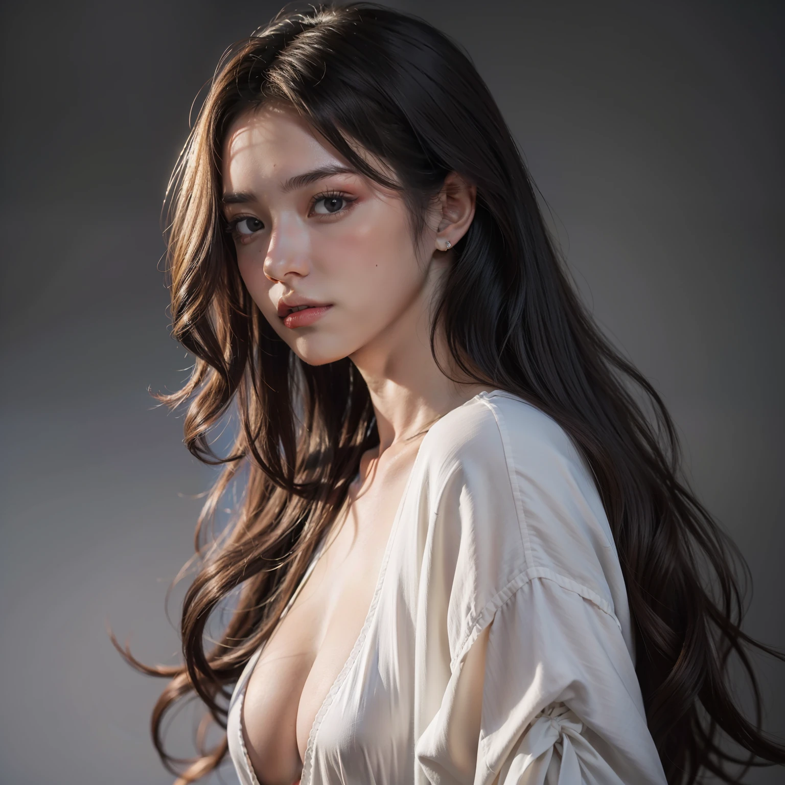 (masterpiece, best quality, photorealistic, ultra high res, 8K raw photo: 1.2) 1girl, wavy hair, long hair,