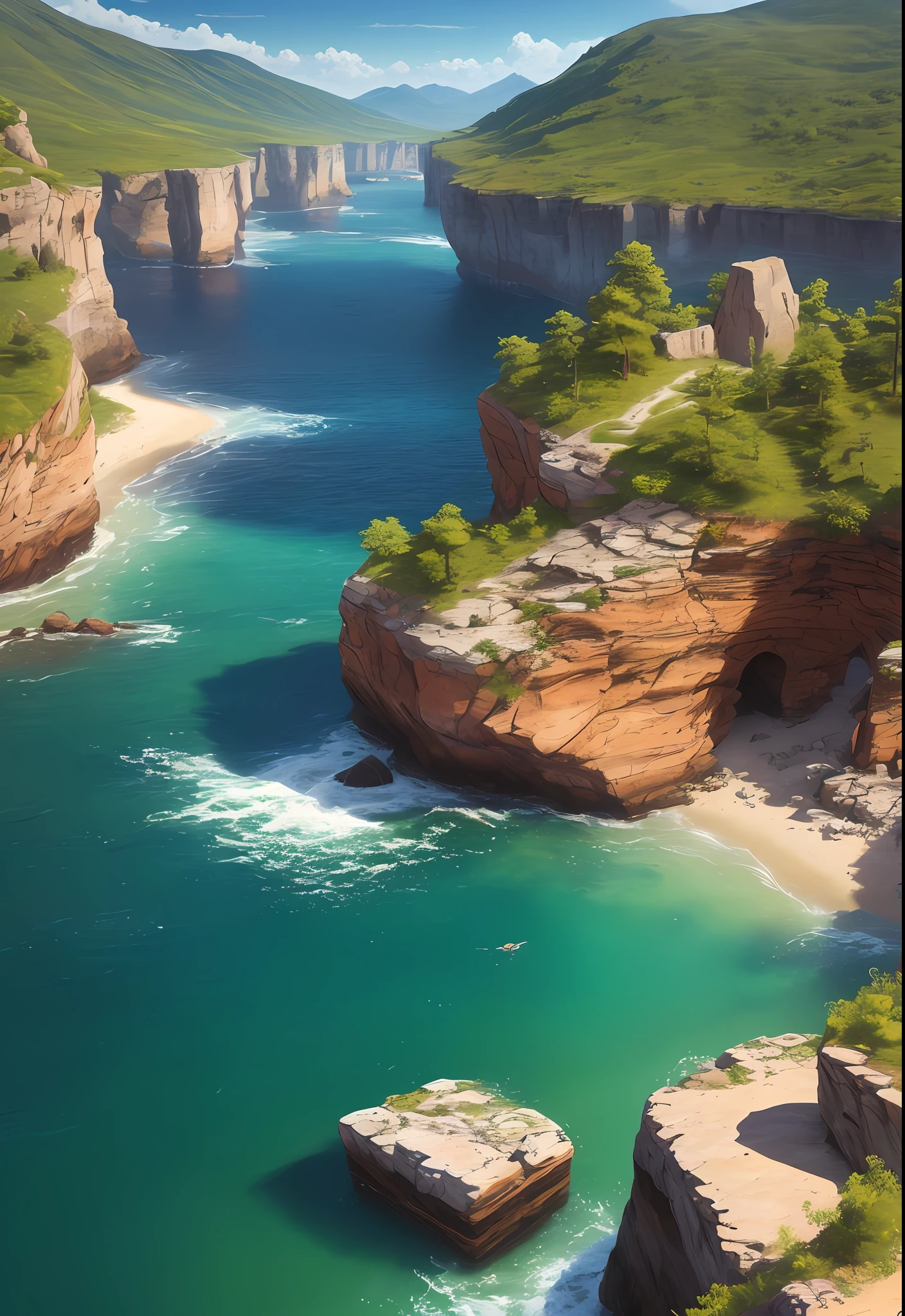 landscape,water,(extremely detailed CG unity 8k wallpaper), most beautiful artwork in the world,professional majestic oil painting,intricate, High Detail, Sharp focus, dramatic, photorealistic painting art