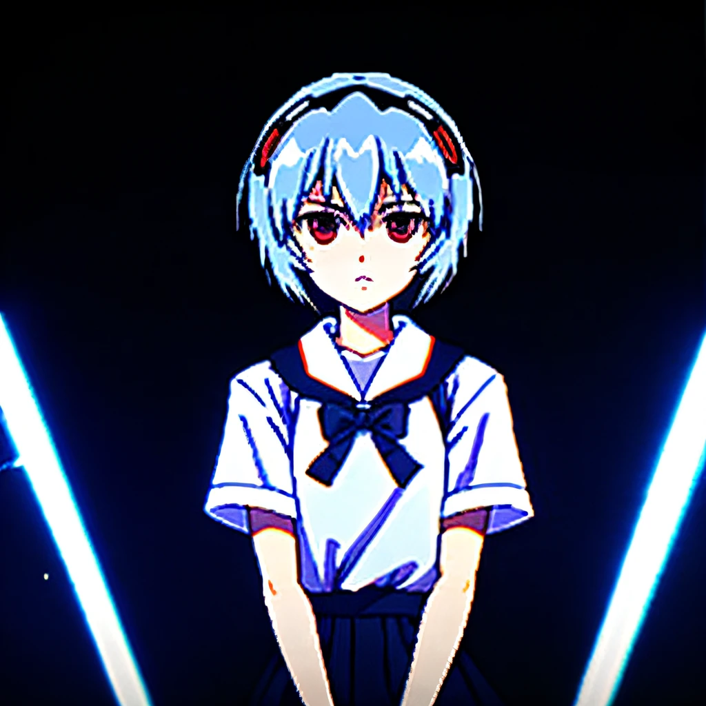 ayanami rei, Dark room, light beams,