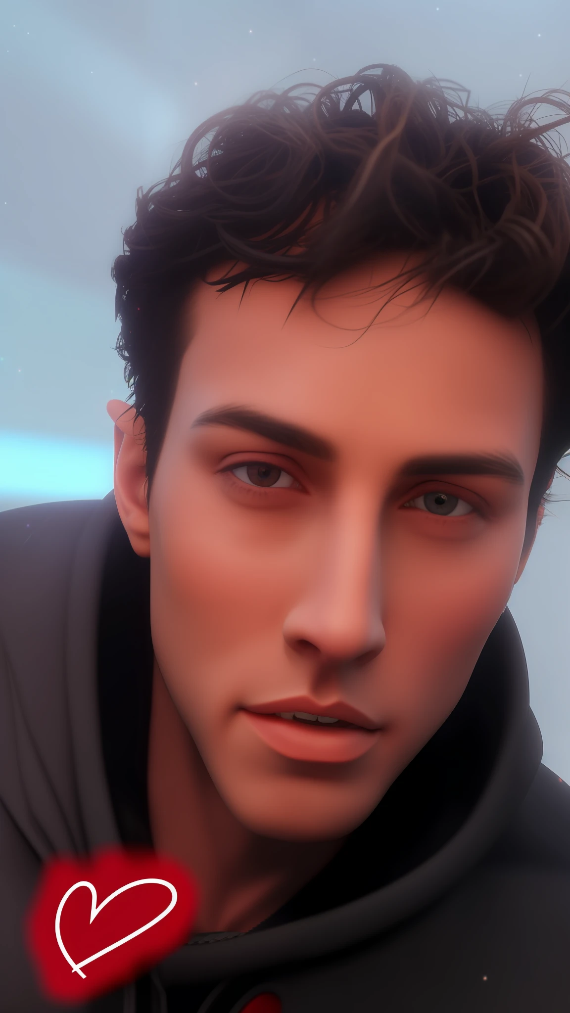 fking_scifi, award-winning photo of a man, black flight suit with yellow accents, brown hair, (gray eyes:1.35), square jawline, asymmetric face, standing in front of a window on a space ship, 80mm, bokeh, mass effect, close up, fking_cinema_v2