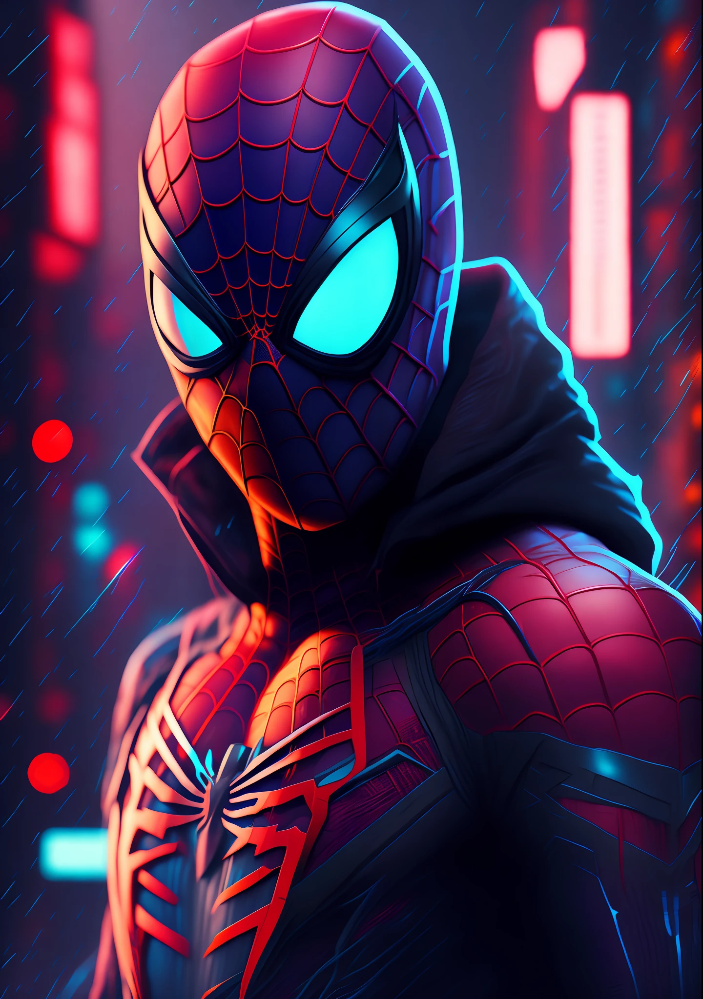Spider man,Cyberpunk,8k.