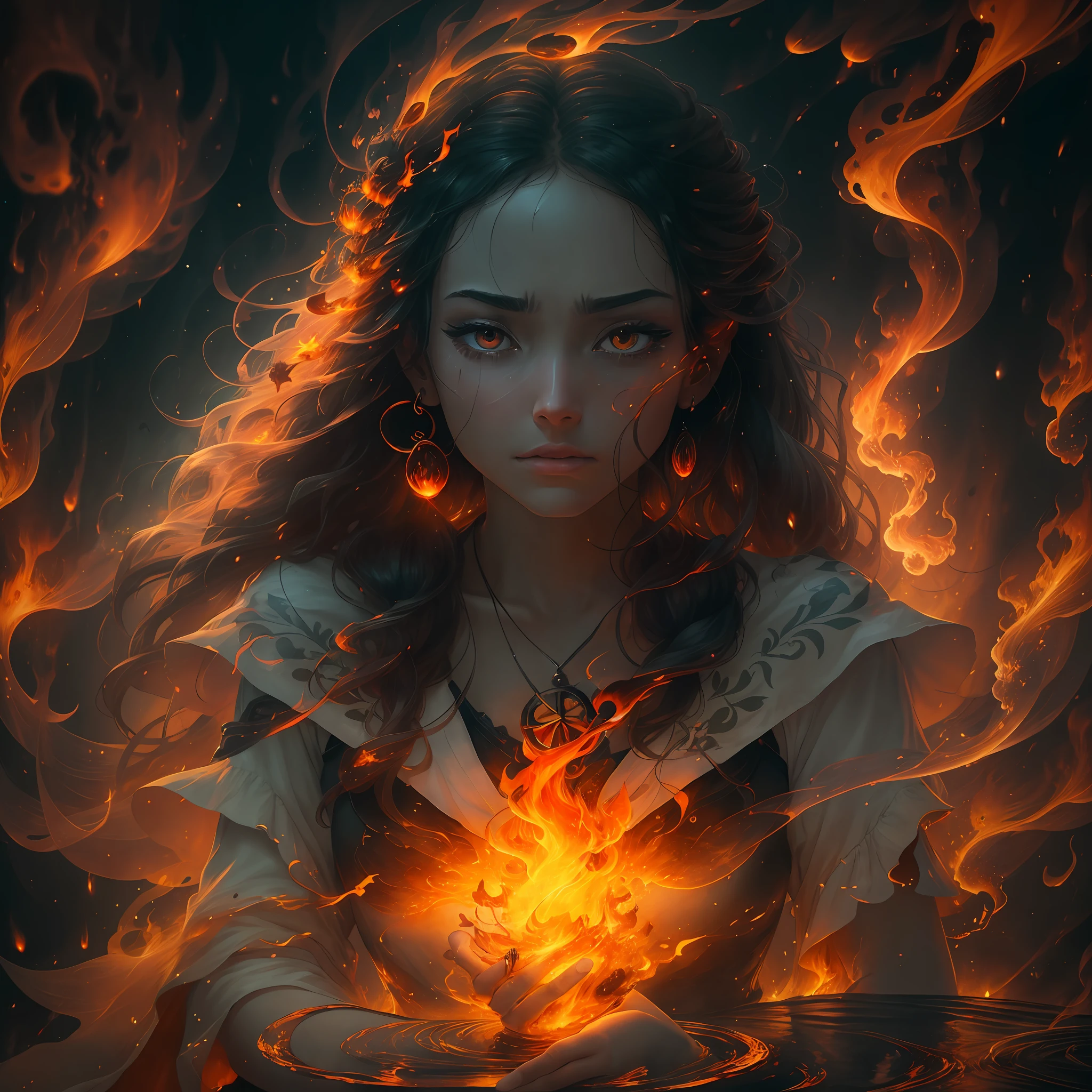 Descida de um anjo com suas asas negras, Sharp face as of a photo of high resolution (rosto detalhado), corpo inteiro, (corpo inteiro), com uma aura de fogo, with several small sparks of fire around you. Estilo exclusivo de D14bl0, extremamente detalhado e de alta qualidade, 8k, cinematografico, nenhum serrilhado, Traits and a famous artist, nenhuma imagem borrada, very well done strokes, no deformation in the eyes, boca e nariz, tudo desenhado de maneira perfeita, estilo de leonardo da vinci. --auto