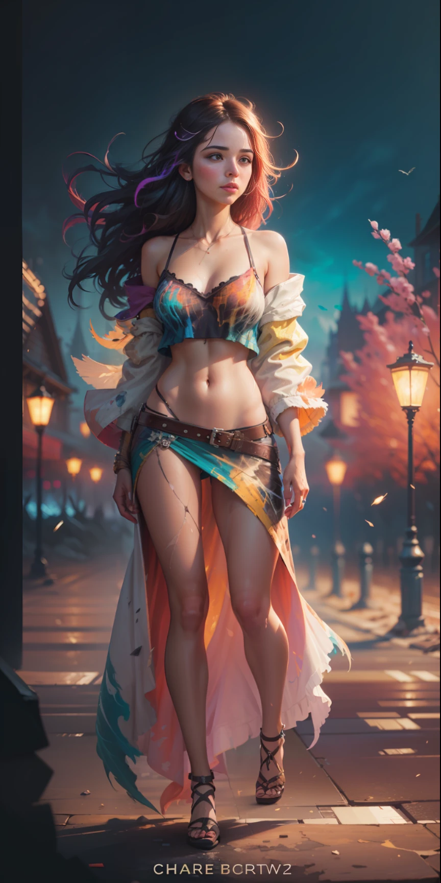 a gorgeous girl standing on sand wind in the hair, full length body shot,(((ultra warm bright pastel colors))), orange pink white colors, sharp focus, lut, ultra insane high resolution intricate textures, texture indentation, (((((Charlie Bowater, art by Alena Aenami, art by Albert Bierstadt, art by Carne Griffiths))))), luminism, light placement art, octane render, ultra intricately detailed, ultra maximalism, romanticism