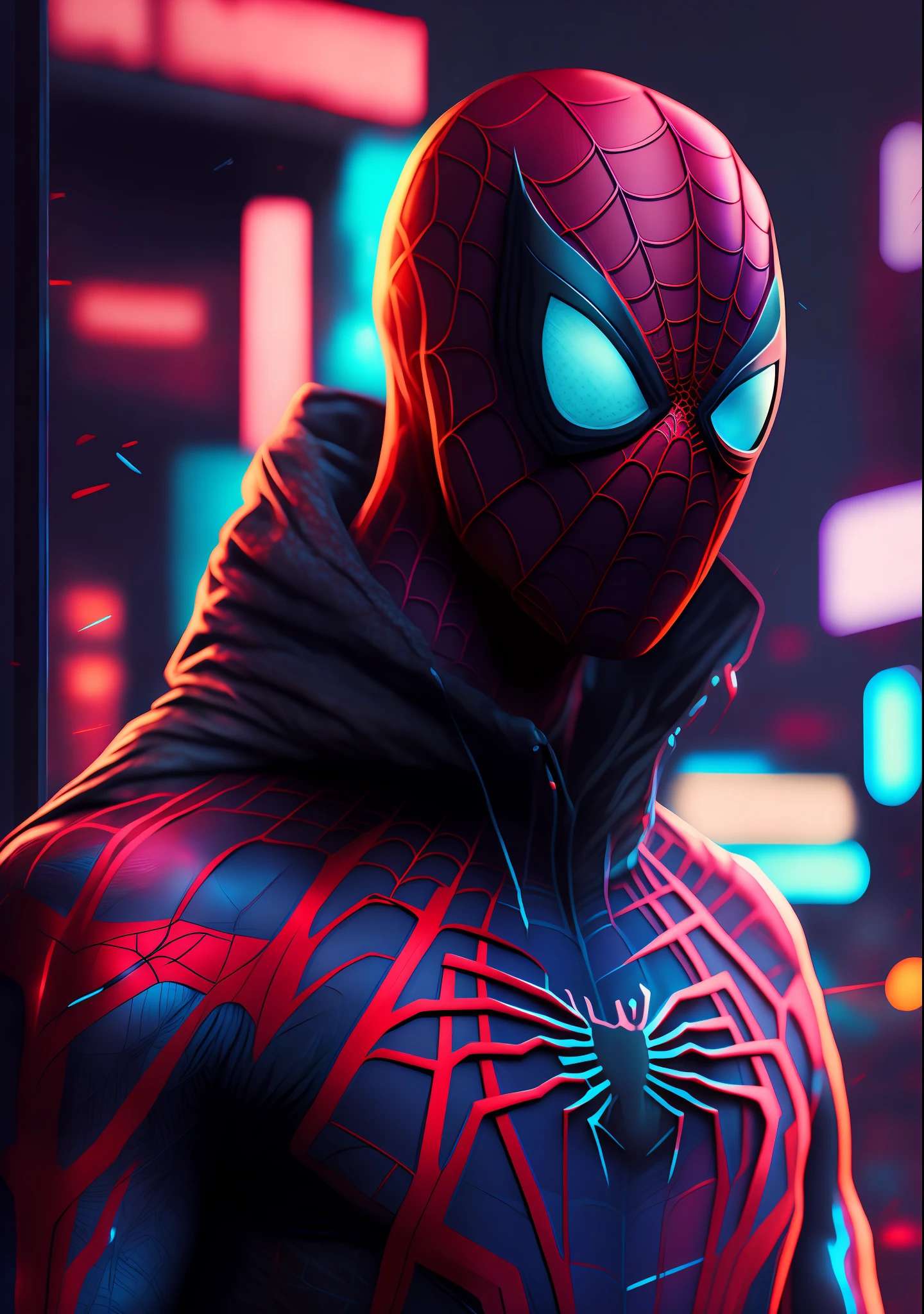 Spider man,Cyberpunk,8k.