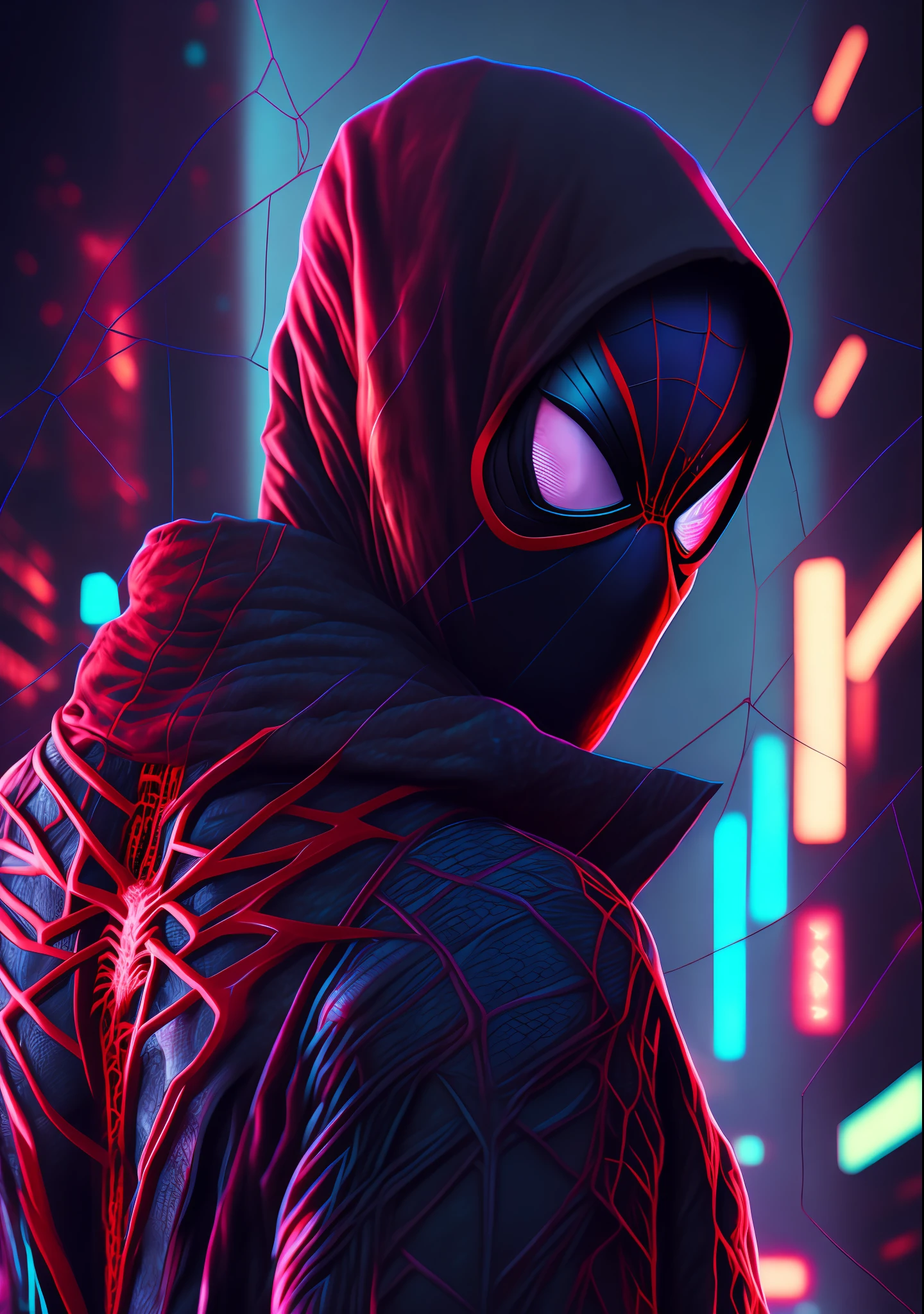 Spider man,Cyberpunk,8k.