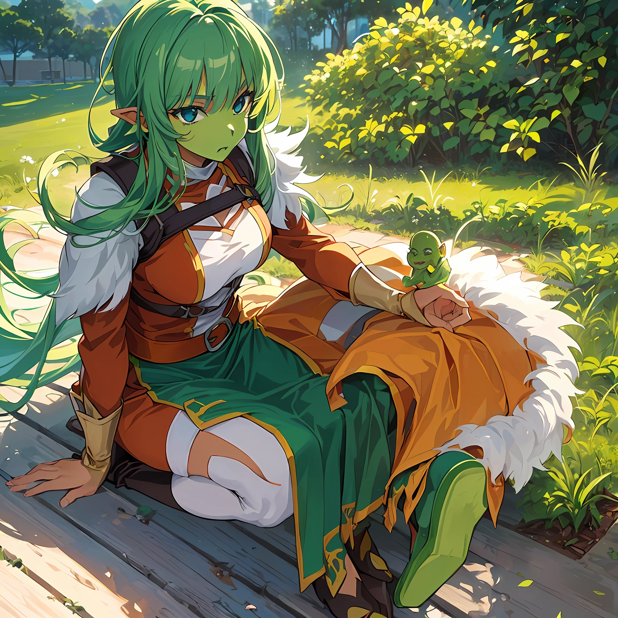 ((orc feminino verde))), (((orc feminina verde))) (orc guerreira), ((estilo anime)), ((sozinha)), ((orc feminina querreira))