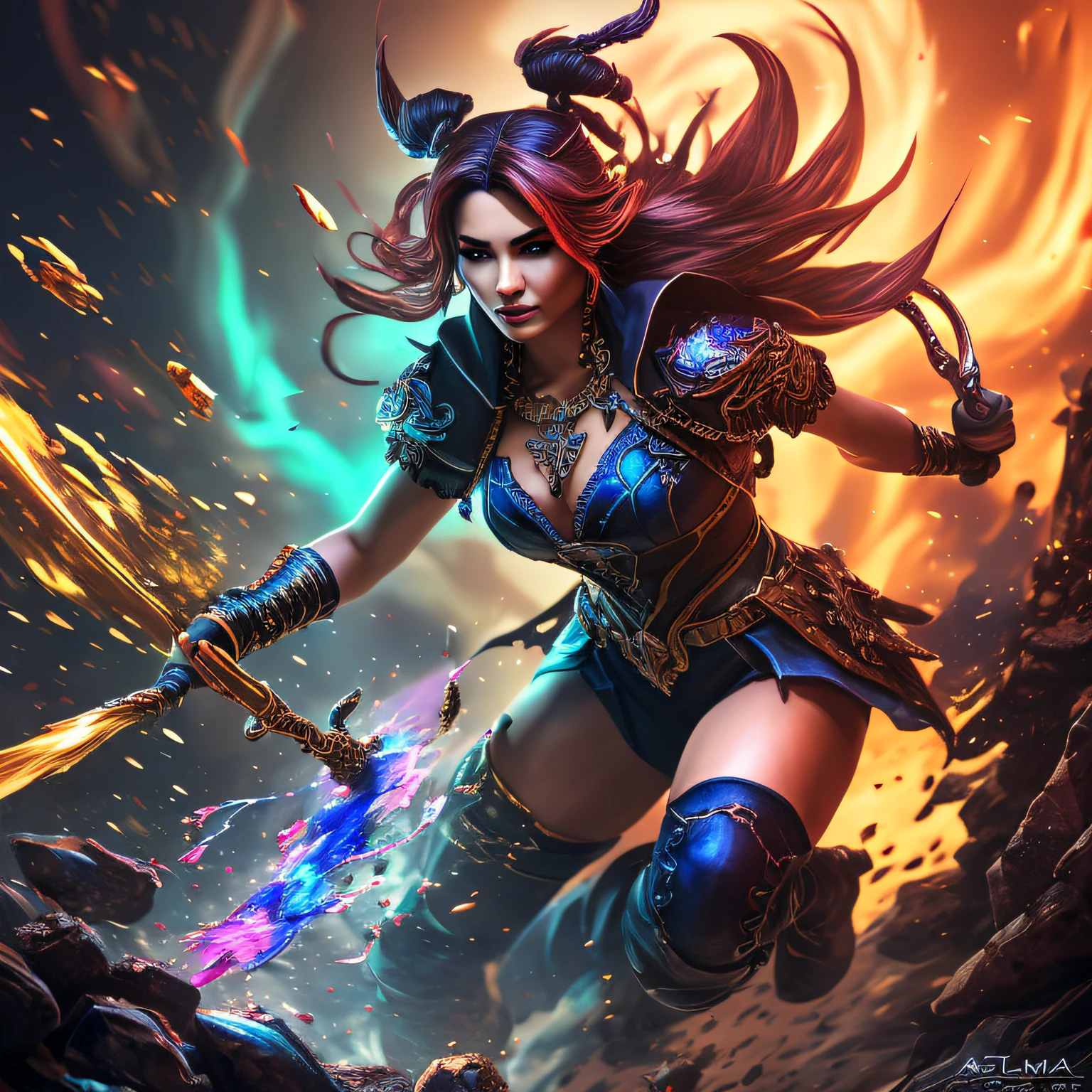 Maximaliset Rococo. Astral Escape! Splash art, portrait of Vietnamese, red indigo haired Vietnamese, StarCraft Inspired, epic, artstation, splash style of colorful paint, contour, hyperdetailed intricately detailed, fantasy, unreal engine, fantastical, intricate detail, splash screen, complementary colors, fantasy concept art, 16k resolution, deviantart masterpiece, oil painting, heavy strokes, paint dripping, splash arts, neon ambiance, muted colors, watercolor style Full body, holding a bow, action pose, (Dark Fantasy:1.2), (Masterpiece, Epic Quality, Epic Realism, Ultra Resolution, 8K Photo Unity, Epic Detail: 1.1), Dark Elf, (Intricate Details, Dynamic Angle, Most Beautiful Form of Chaos, Rim Lighting, Soft Lighting, (Professional Photography, Photorealism, Hyperrealism), Ray Tracing, HDR --auto --s2