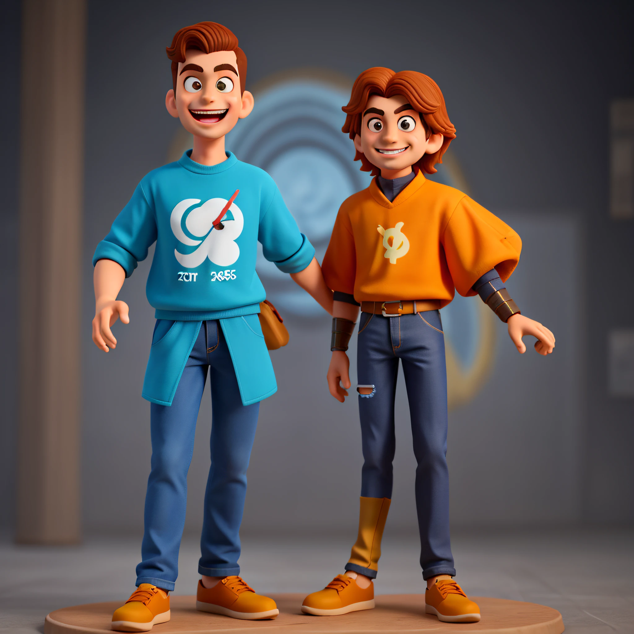 Bonito pequeno programador masculino de 36 anos de idade, huge head, cabelo cortado, olhos altamente detalhados, front-faceing, olhando para a esquerda, gordura, desgaste casual, humor alegre, full-body view, Highly detailed hands, figuras de brinquedo, melhor qualidade, desenhos animados 3d, full-body view, fantasia, sonho, surrealismo, super bonito, trending in the artstation