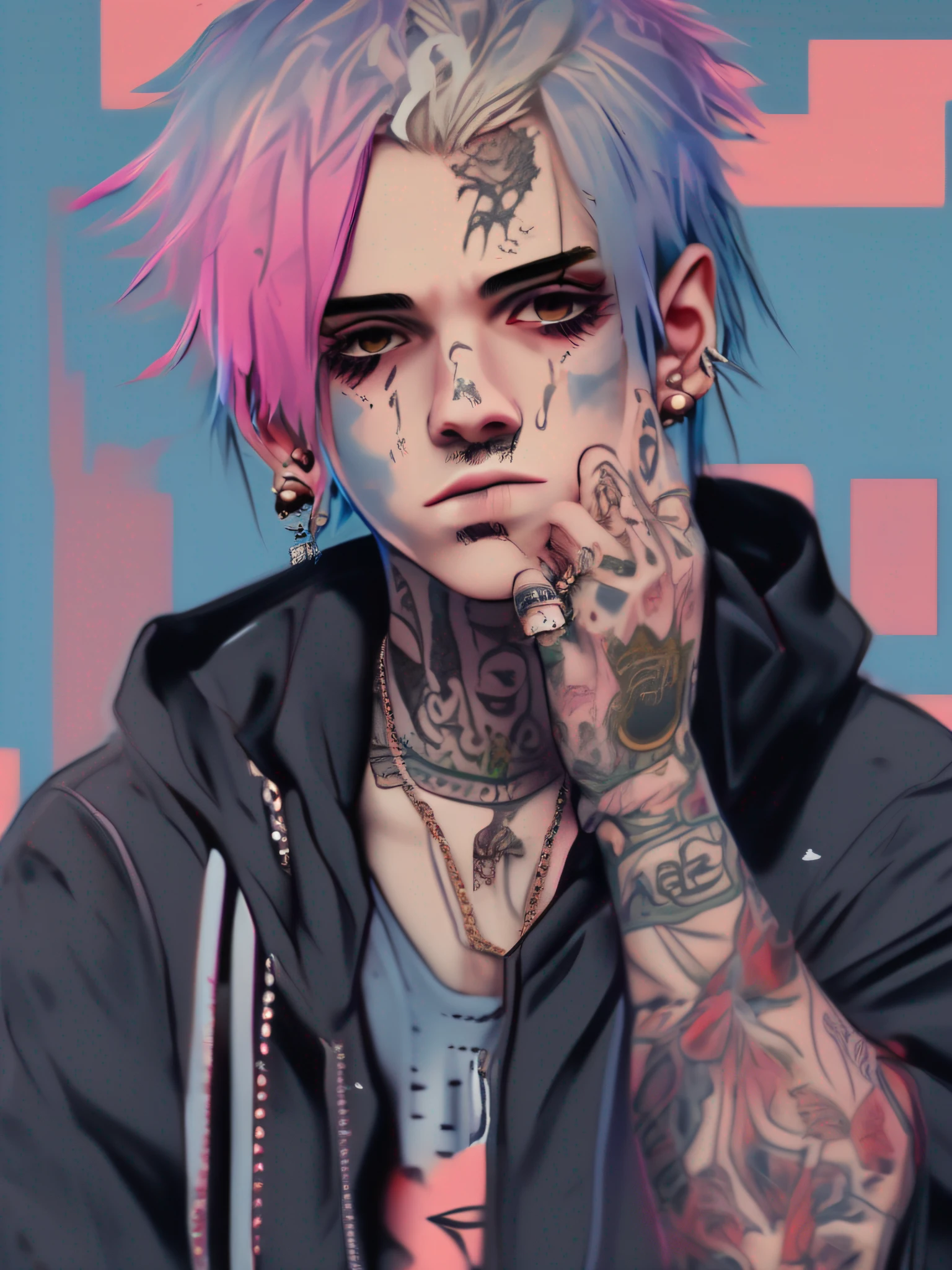 Estilo anime, cantor de lil peep |, trapper ultradetalhes |, papel de parede