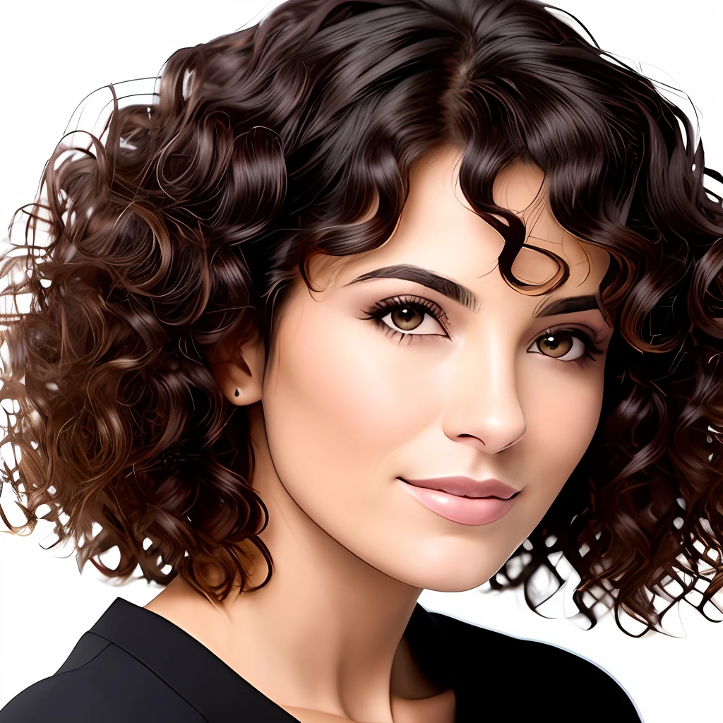 mulher arafed com longos cabelos cacheados e uma regata branca, head shoot, retrato headshot, cabelos crespos, foto de perfil headshot, longos cabelos castanhos inchados cacheados, fotografia headshot, headshot photoshoot, cabelos cacheados, long messy curly hair, com cabelo e pele texturizados, retrato de close-up headshot, messy curly hair, longos cabelos cacheados escuros, close-up headshot, cabelos longos e cacheados