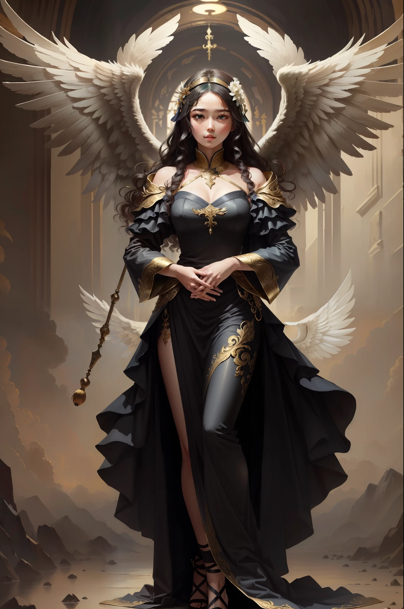 ((best quality)), ((masterpiece)), (detailed),1girl,solo,angel, quan,full body