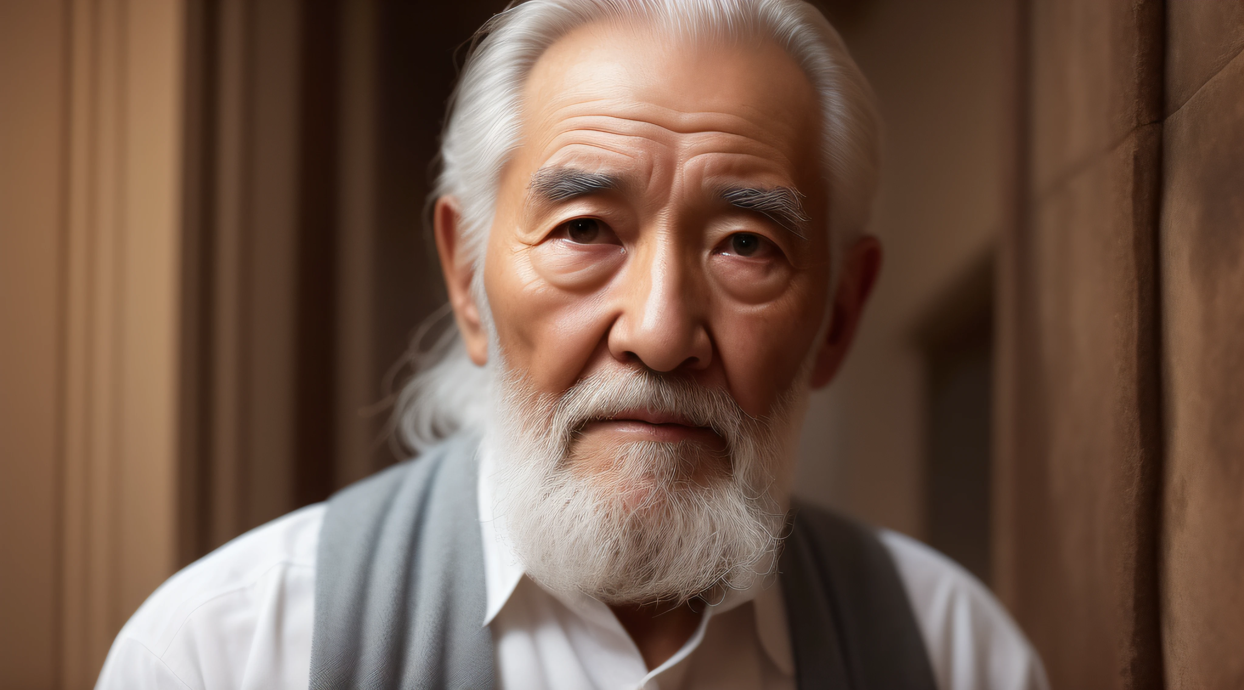 A photograph captures the timeless essence of an elderly man with a distinguished white beard. The intricate lines etched upon his face, tracing the journey of a life well-lived, speak volumes about the wisdom and experiences he has accumulated. The image portrays the resilience and character that come with age, inviting viewers to contemplate the beauty found in the passage of time and the stories that unfold upon a weathered canvas.
