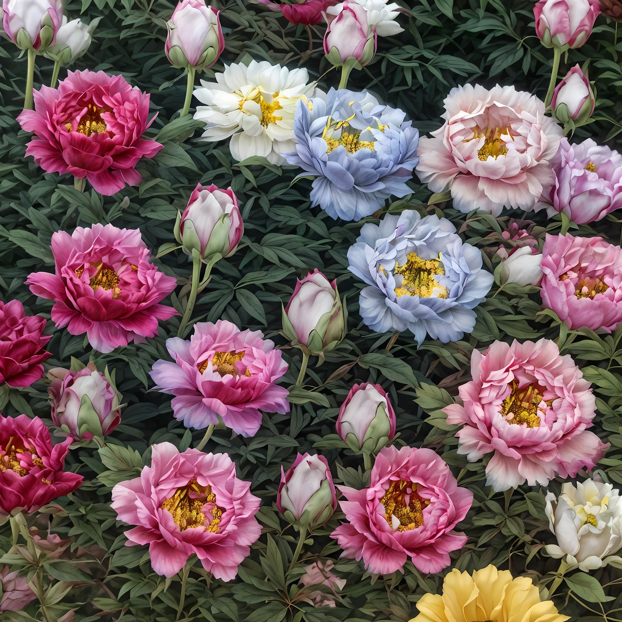 Hermosas flores en un campo