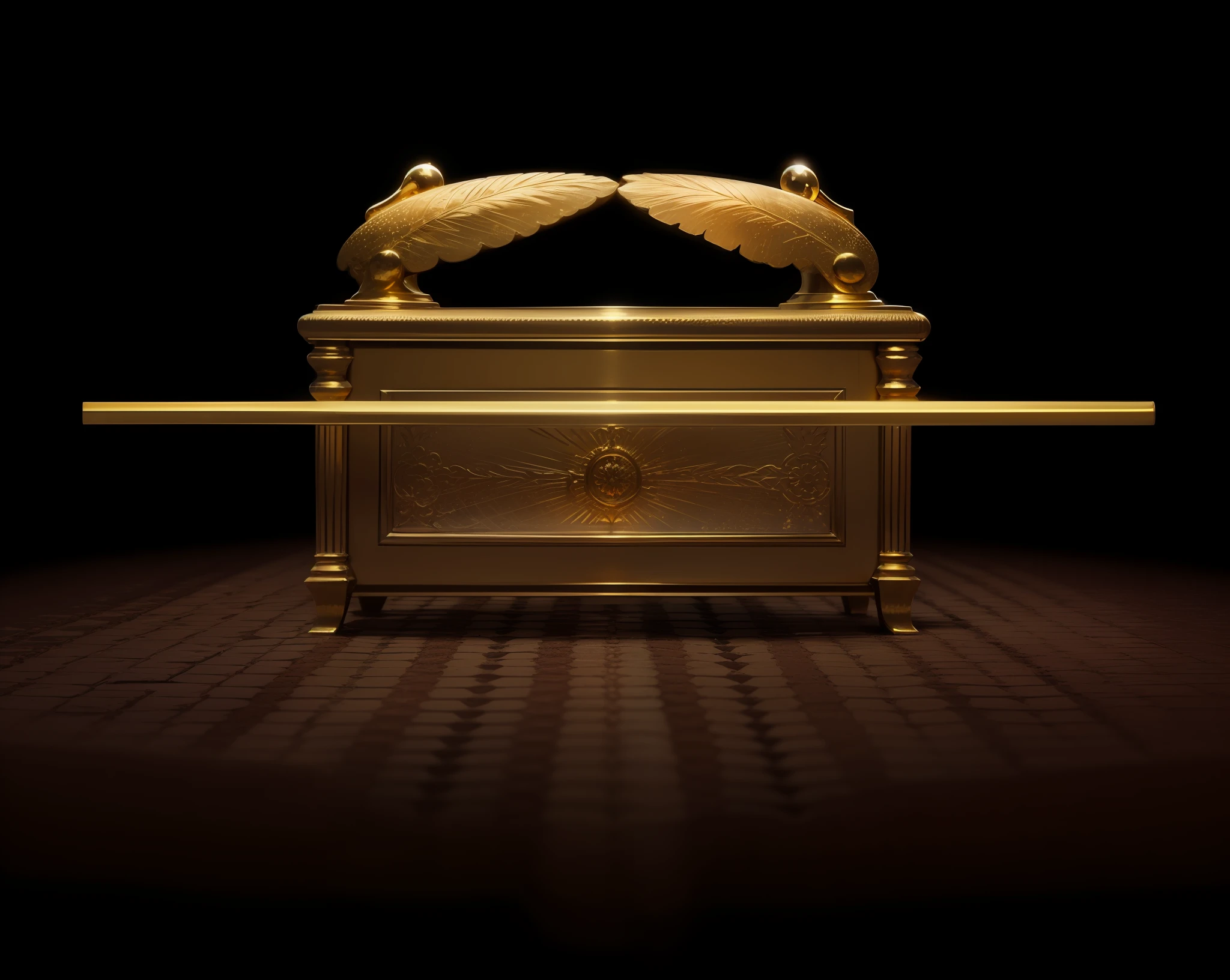 Golden and relucent ring ark with yellowish light glow 4k
