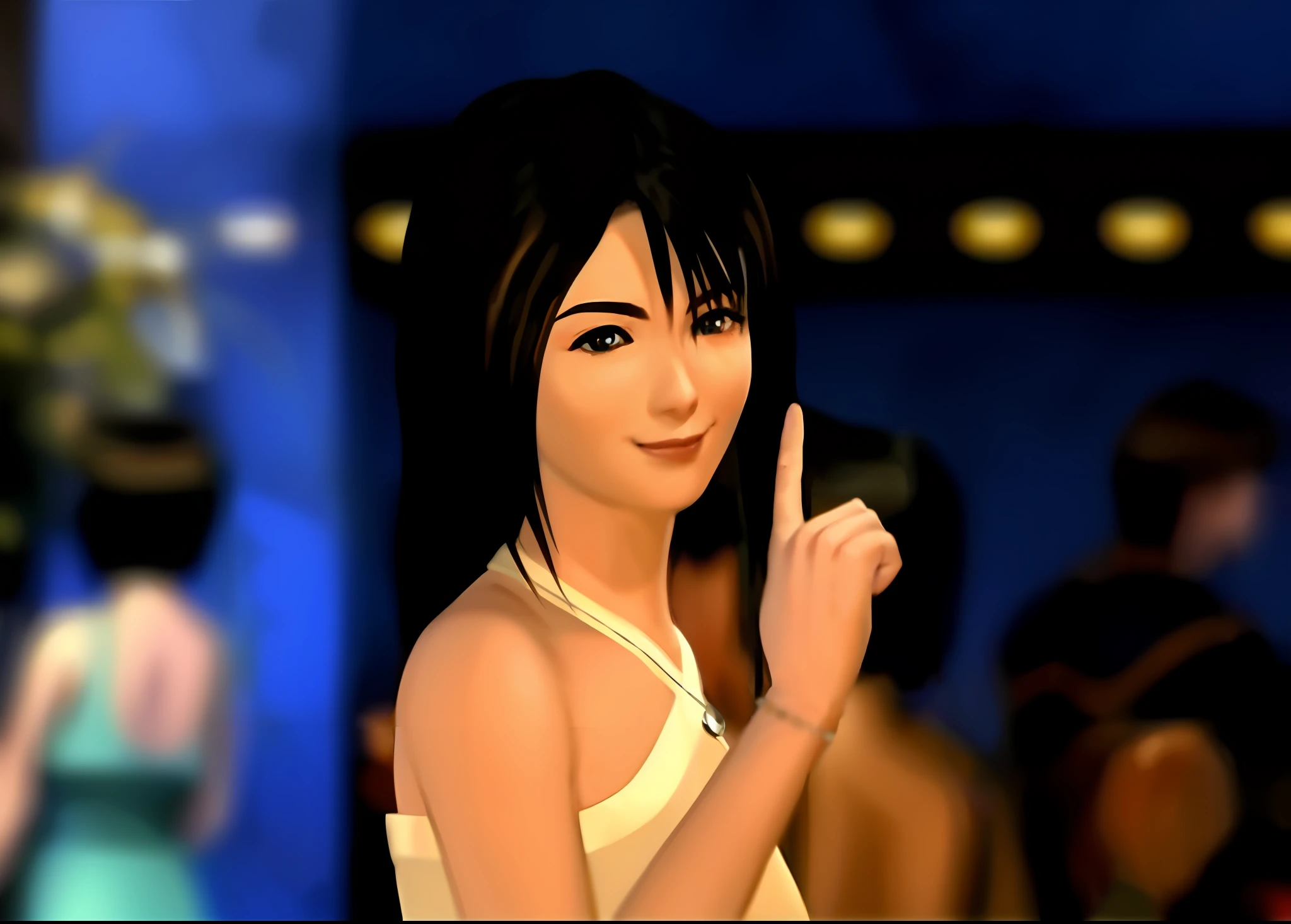 (Masterpiece : 1,8), 64k quality, final fantasy artwork concept, detailed manga eyes, detailed hair, detailed clothes, detailed body, cleaner designs, detailed face pronounced, shiny objects like jewels, see creases on clothes, more coherent clothing, more rounded eyes transparent liquid globular, more colors, more coherent clothing , correct the features of the clothes, better eyes contour, better shoulders, really colorful, coarser line, black line, finishing . (coarser line) (black line) (homogeneous rendering: 1.3)