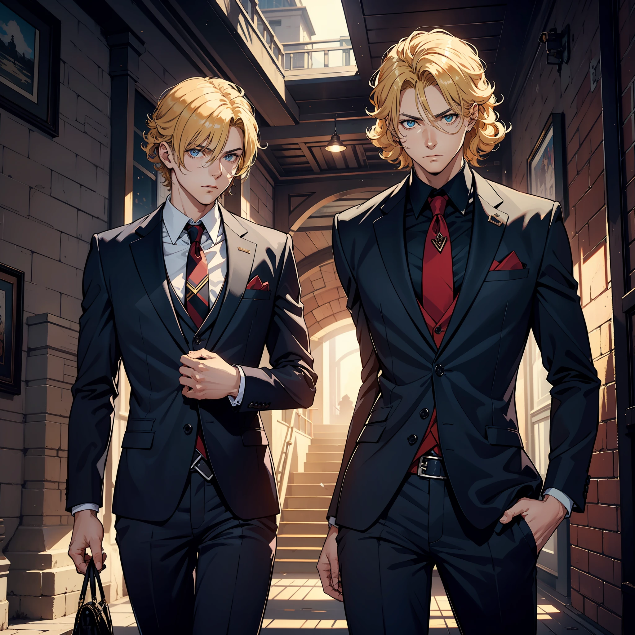 Guy, omega, Golden hair, Good Quality, strict, curly hair, Odin, bright hair, serious, beutiful, suit