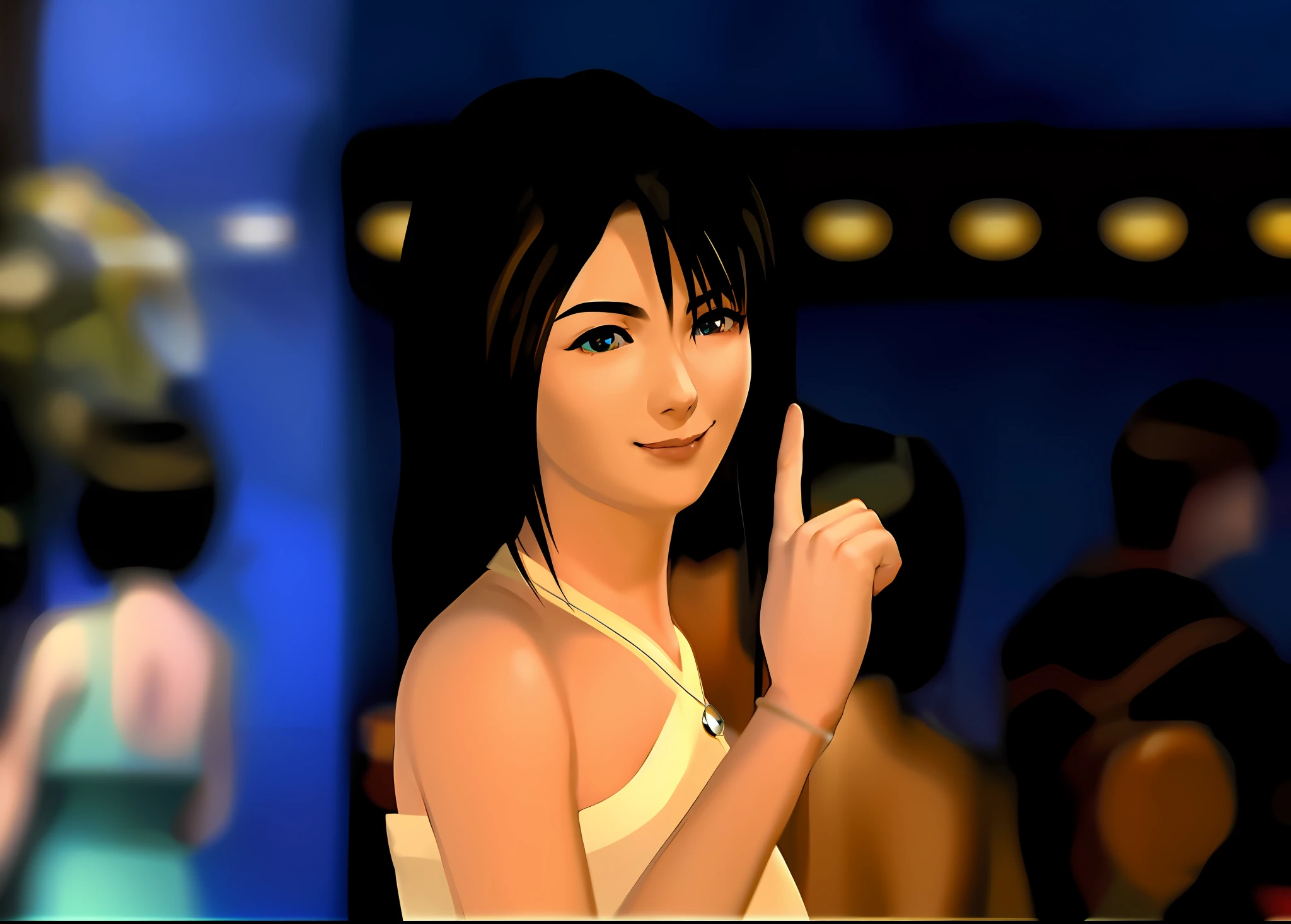 (Masterpiece : 1,8), 64k quality, final fantasy artwork concept, detailed manga eyes, detailed hair, detailed clothes, detailed body, cleaner designs, detailed face pronounced, shiny objects like jewels, see creases on clothes, more coherent clothing, more rounded eyes transparent liquid globular, more colors, more coherent clothing , correct the features of the clothes, better eyes contour, better shoulders, really colorful, coarser line, black line, finishing . (coarser line) (black line) (homogeneous rendering: 1.3)