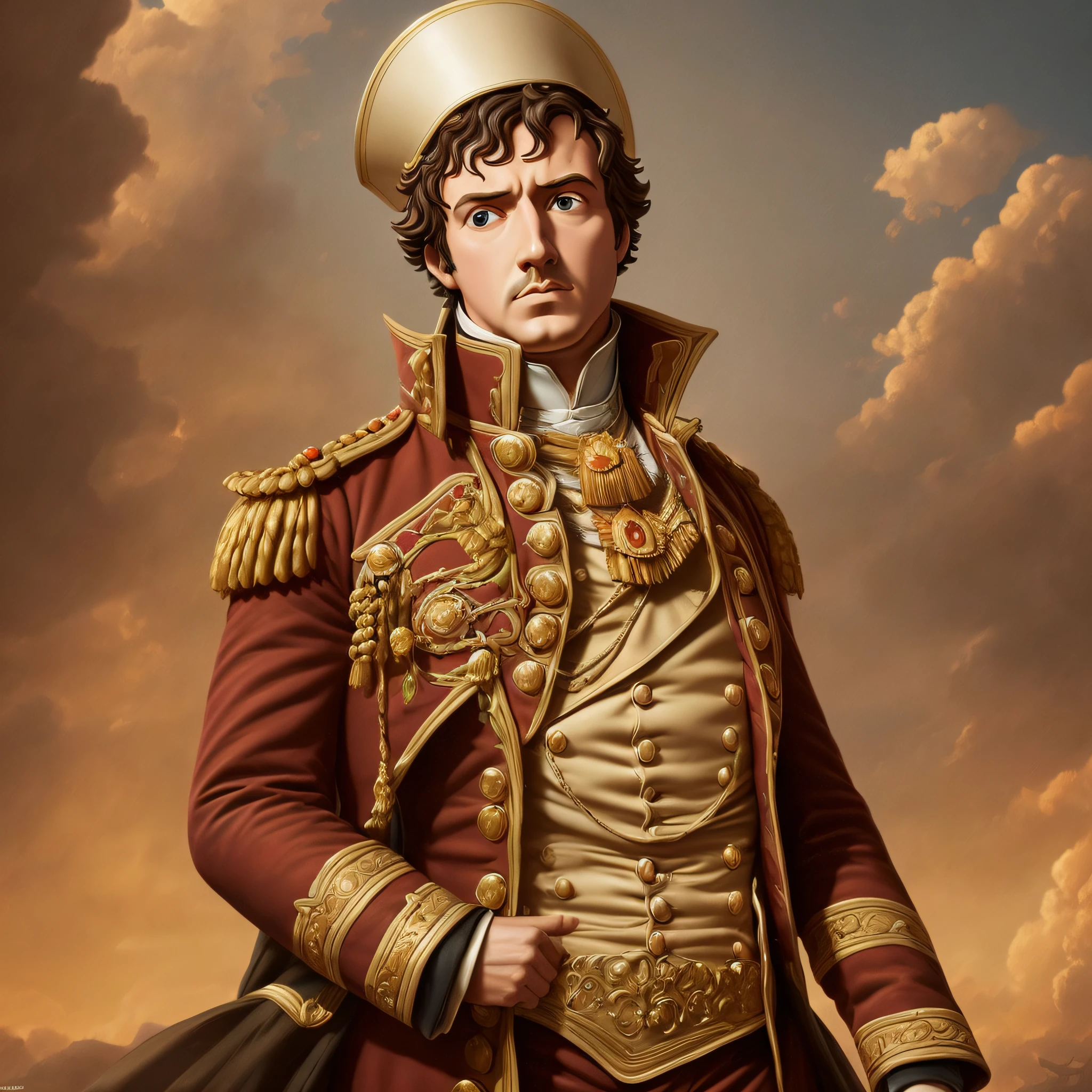 a napoleon bonaparte pixar style , master piece, hyper realistic, uhd, 32k --auto