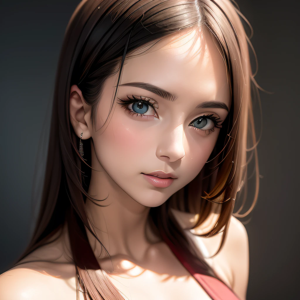 "obra-prima, de melhor qualidade, retrato detalhado de Himeragi Yukina, de olhos castanhos, cabelo preto entre os olhos, mid hair, middlebreasts, elegant pose and soft expression, soft lighting and blurred background to emphasize the beauty of the model. Also add highlighted details in hair color (cabelo preto:1.1), mantendo um estilo de pintura realista de alta qualidade."