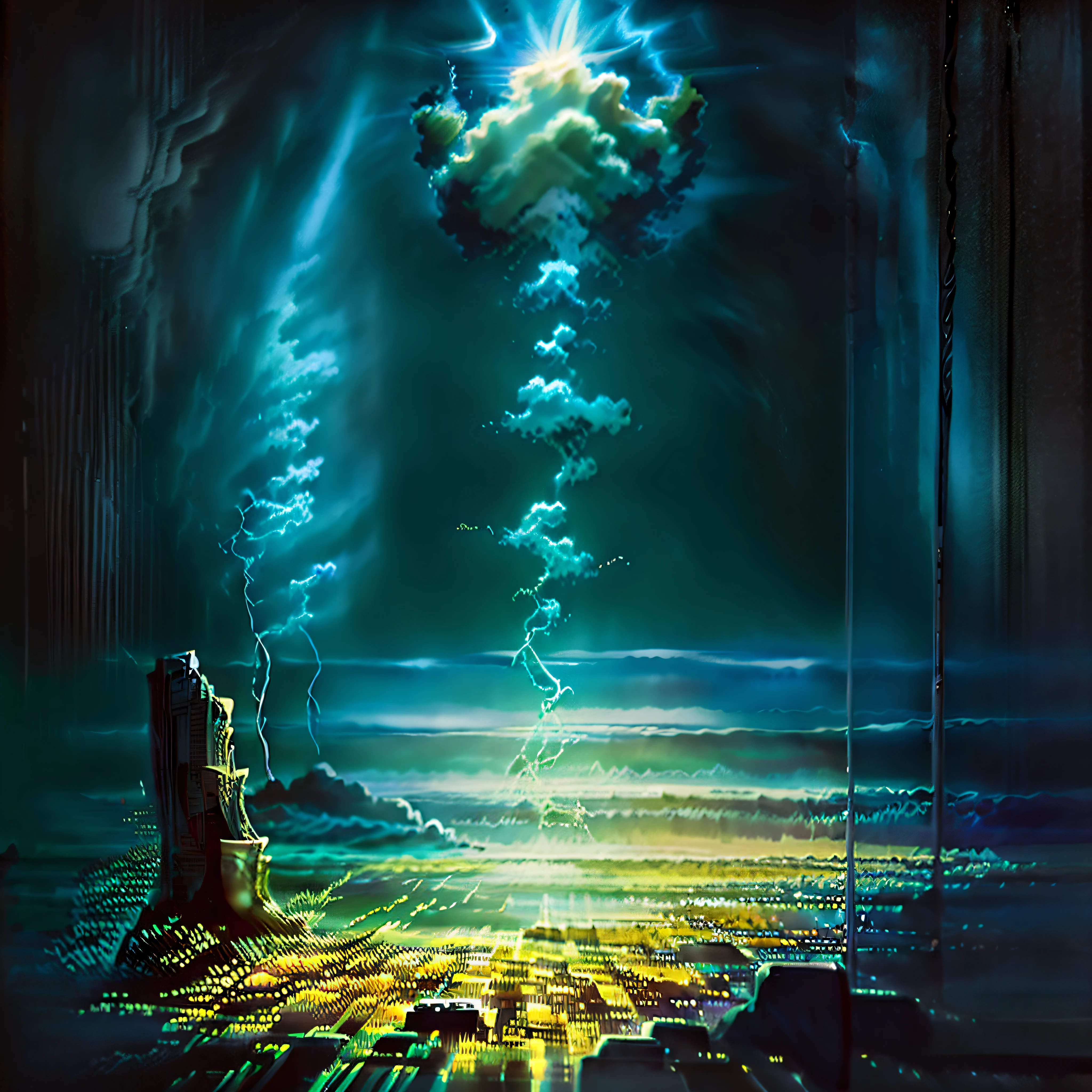 A cover art for an original electronic song set in the progressive trance genre. The cover art features vibrant, sparkling colors, reflecting the energetic and dynamic nature of the music. The design exudes a captivating aura with a fusion of vivid tones and iridescent tones. It depicts an abstract representation of the intricate melodies and pulsating rhythms of music, evoking a sense of movement and intensity. The atmosphere of the cover art is electrifying and immersive, drawing listeners into the hypnotic world of progressive trance. It creates a visual experience that complements the listening journey, amplifying the emotion and euphoria of the music. The lighting effect in the cover art is mesmerizing, with beams of colored lights intertwining and dancing throughout the scene. The lighting adds depth and dimension, increasing the overall visual impact and capturing the essence of the electrifying music. --air 1:1 --c 18 --s 800 --q 2,