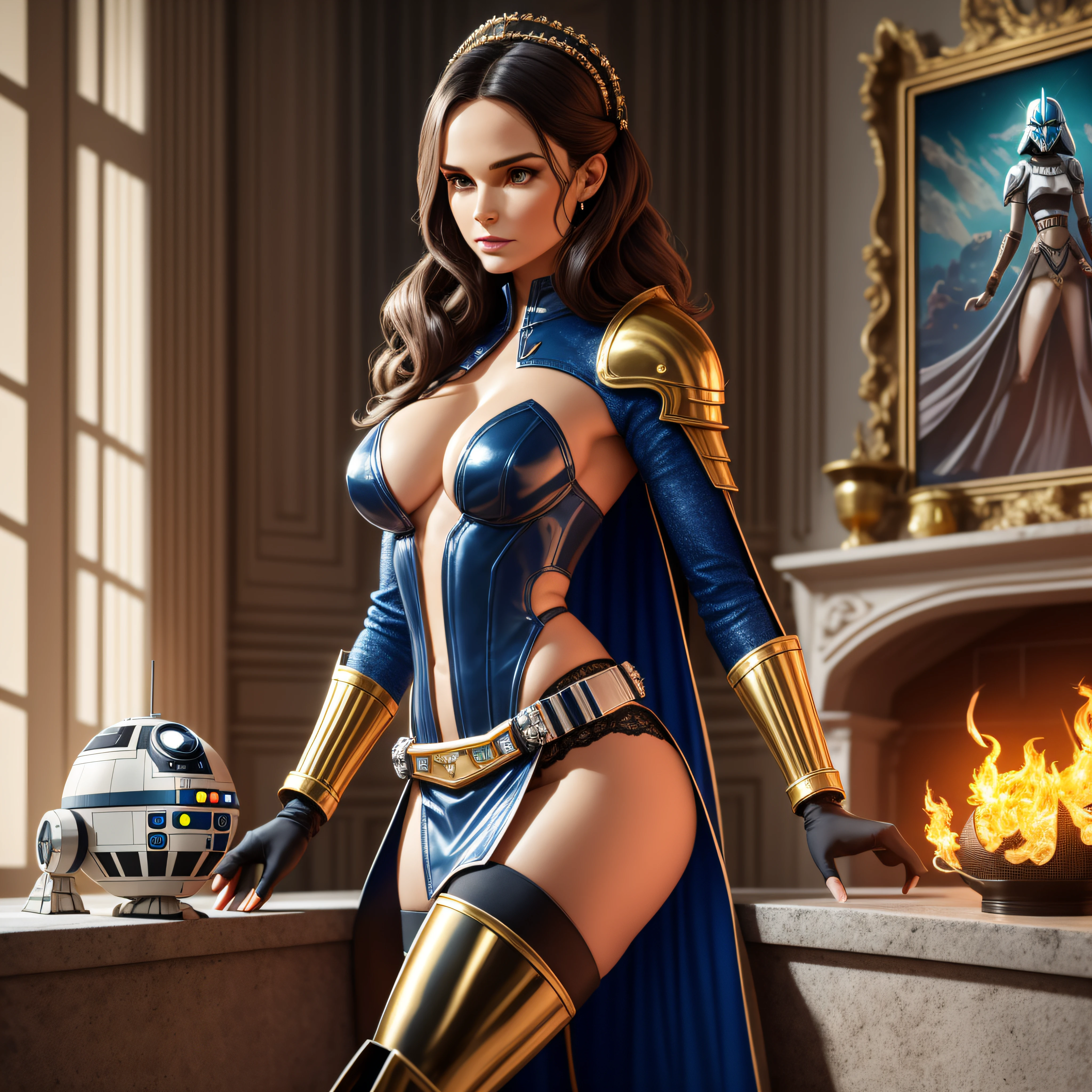 Fire-follet dazzling moon dark nights "Xwing Star-Wars BattleShip Queen 6PO" Futuriste Scene "Heavy Metal" Diplomatic conceptual glamour pure female 38years key athletic slow walking Cosplay "Princesse Laia" "Daisy Ridley" "Nathalie Portman" Baroque Goddess symmetrical fullbody athletes face cheekbones effects glow embarrassed:1.5 saturated:1.5 hairstyles ecstatic lazuli goute entre beaux:1.5 yeux:1.5 dark brown pupils black irises turquoise sapphires mouth open teeth obvious smiles fringes:1.5 clavicles jacket floating jacket fixed shoulders:Open cape levitating jaket opals white shirt papillotes lace corsait gothic zip tin navy thick leathers bikini supports various breasts pointed:1.37 satin skirt:1.5 soies assorties amples spinelles nombril:1.5 Size chastity belt:1.5 silver adorned padlock Gold scarlet pubis-hairy obvious indigo garter underwear snap thighs legs boots volumetric:1.5 gothic decorated onyx ruby invokes:1.37 delicate Toys CGSCOSITY robots sunLight luminescence ultra:1.5 pro-photorealistic:1.5 optimal:1.5 qualities:1.5 accurate:1.5 details:1.5 DSLR max:1.5 resolution:1.5 colors-coded:1.5 perfection:1.5 improved:1.5 graduated:1.5 Octane_rendered:1.5 UHD XT3 16K DSLR HDR UnrealEngine5 Real Shadows 3dcg Analog ultra_Sharpness:1.5 Android Mecha:1.5 Robot (EOS R6 135mm 1/1250s f/2.8 ISO400) C3PO fullbodye "Darth Vador" Mechanized adaptable gadjet Carbonites rune mannequins "Bruce Weber" girls tattoo fully dressed armor chrome Mandalorian heavy metallic flat bands fathoms brass richly decorated:1.37 embroidered glyphs ornate lava weapon plasma Tourmaline silver engravings lava incandescent DeathStar:1.5 inox xwing-fire-shoot-laser depths:1.5 background:1.5 equirectangular 360 chef-d' Background Alessandro Casagrande Michelangelo nsfw:1.37 etc.