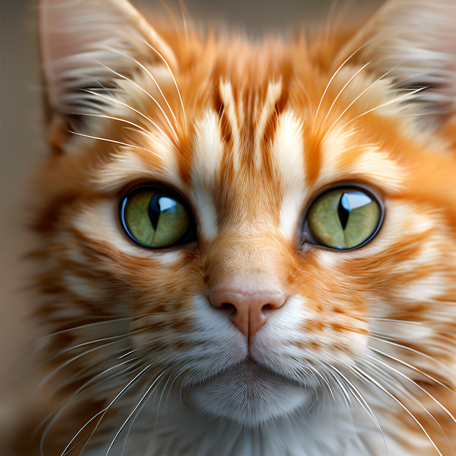 (extremely detailed CG unity 8k wallpaper,masterpiece, best quality, ultra-detailed, high resolution),(best illumination, best shadow, an extremely delicate and beautiful), dynamic angle, floating, high saturation, 

[Foto GingerTomCat, detailed and beautiful green eyes, white fur with orange spots, cat ears, collar with a bell, (playful:1.3), cute expression, long whiskers, soft and fluffy, cute paws, (toy:1.2), looking at viewer, long shot]:0.9