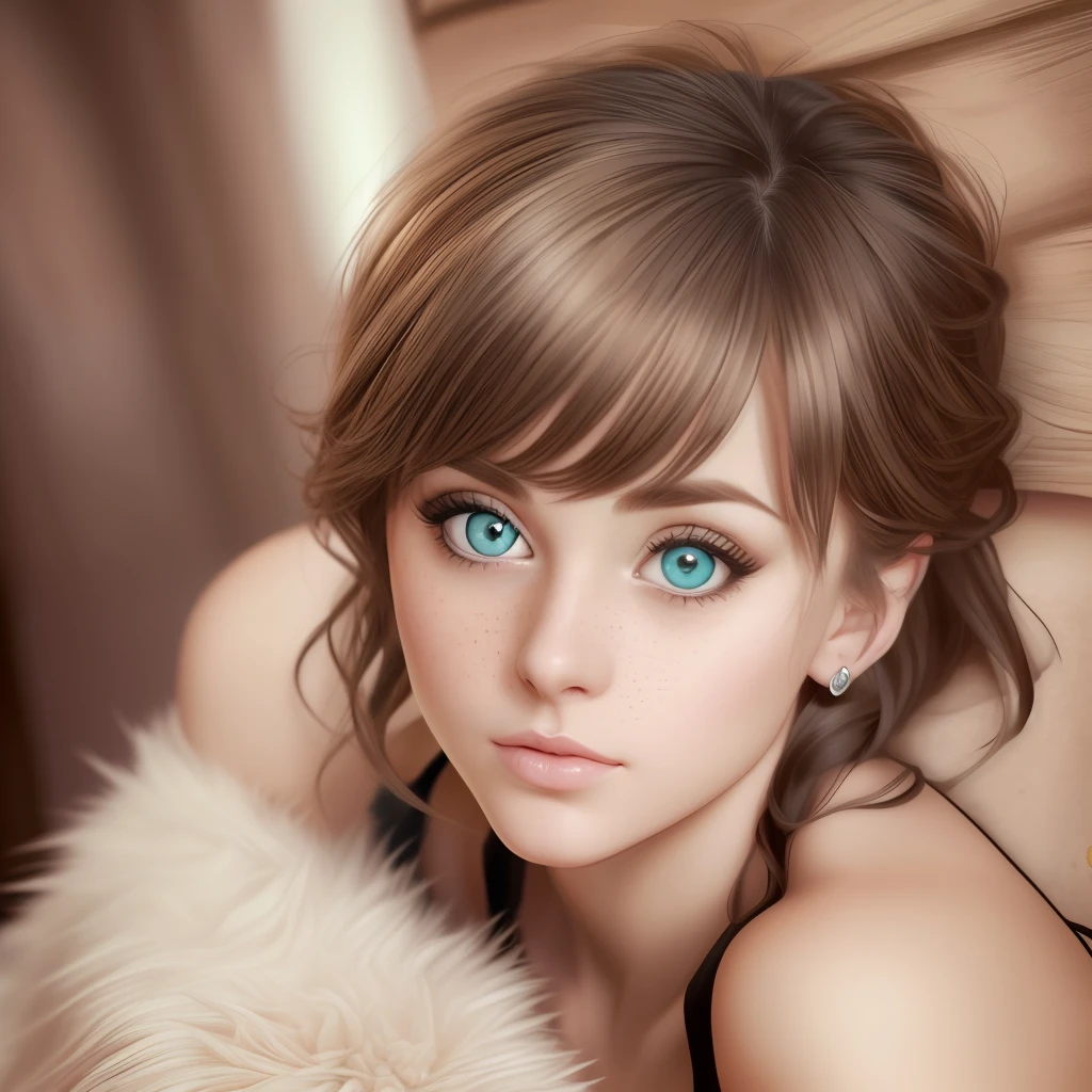 BRENDA VENUS PORNSTAR (big tits), (gigantic breasts), (FASHION UNDERWEAR ), intimate boudoir posing, short hair, ((Perfect Face)), ((atractive Face)), brunette SUN MARKS, pubic fur, full atractive body and head, , full shot of a sexy beautiful girl, Photograph, photorealistic, Evocative Pose, ((cute)), BOUDOIR picture pose, (Looking at Viewer), artgerm, alphonse mucha, (big eyes), freckles --auto --s2
