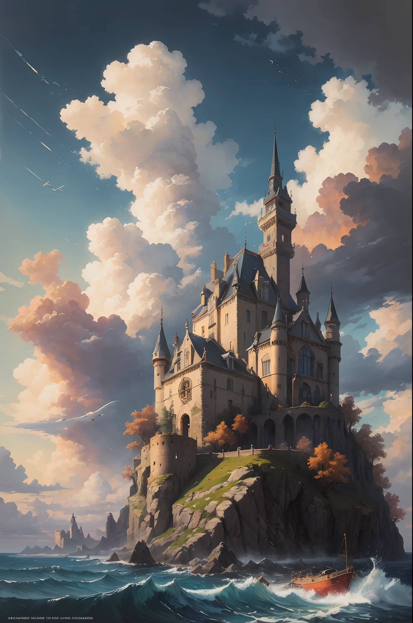 dreamlikeart absurdres highres masterpiece best quality
Alois Arnegger Antoine Blanchard
town castle forest sea sky clouds
