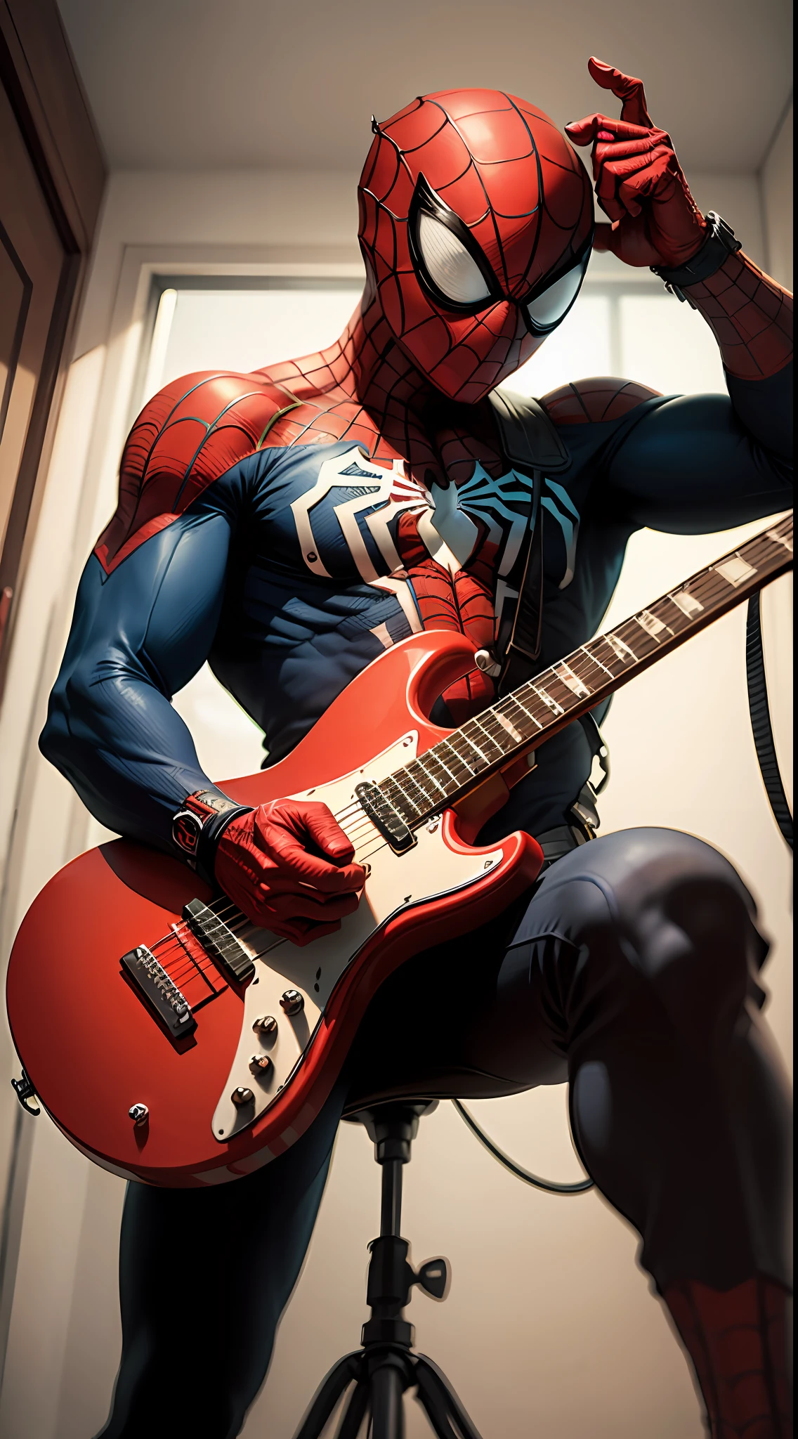 spiderman playing guitar --auto