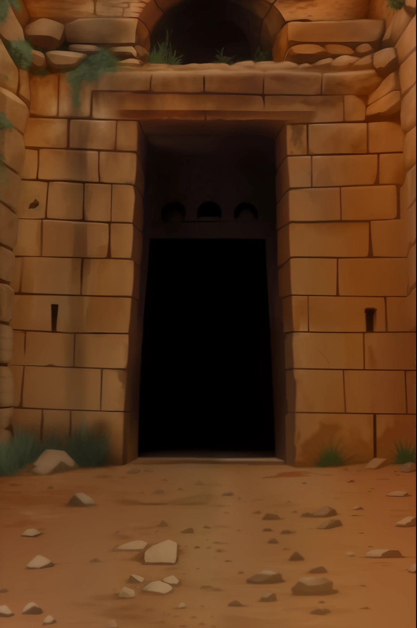 Doorway to a cave,The door opens in a stone structure, ancient persian temple dungeon, inside a tomb, in an ancient tomb, doorways, underground temple, entrance to an ancient dungeon, tomb raidar, pyramid portal, Ancient temple, Ancient. Atmospheric lighting, portal to hell, giant tomb structures, monolithic temple, mysterious temple setting