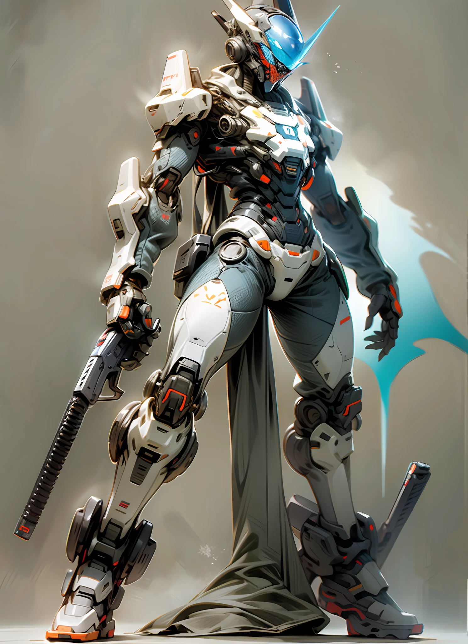 nvinkpunk, humanoid robot holding gun --auto --s2