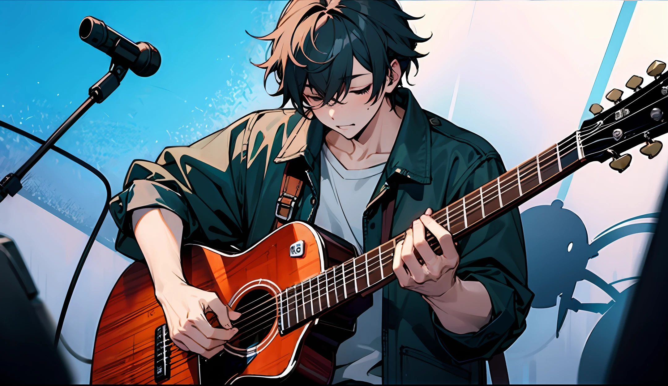 guitar play、male people